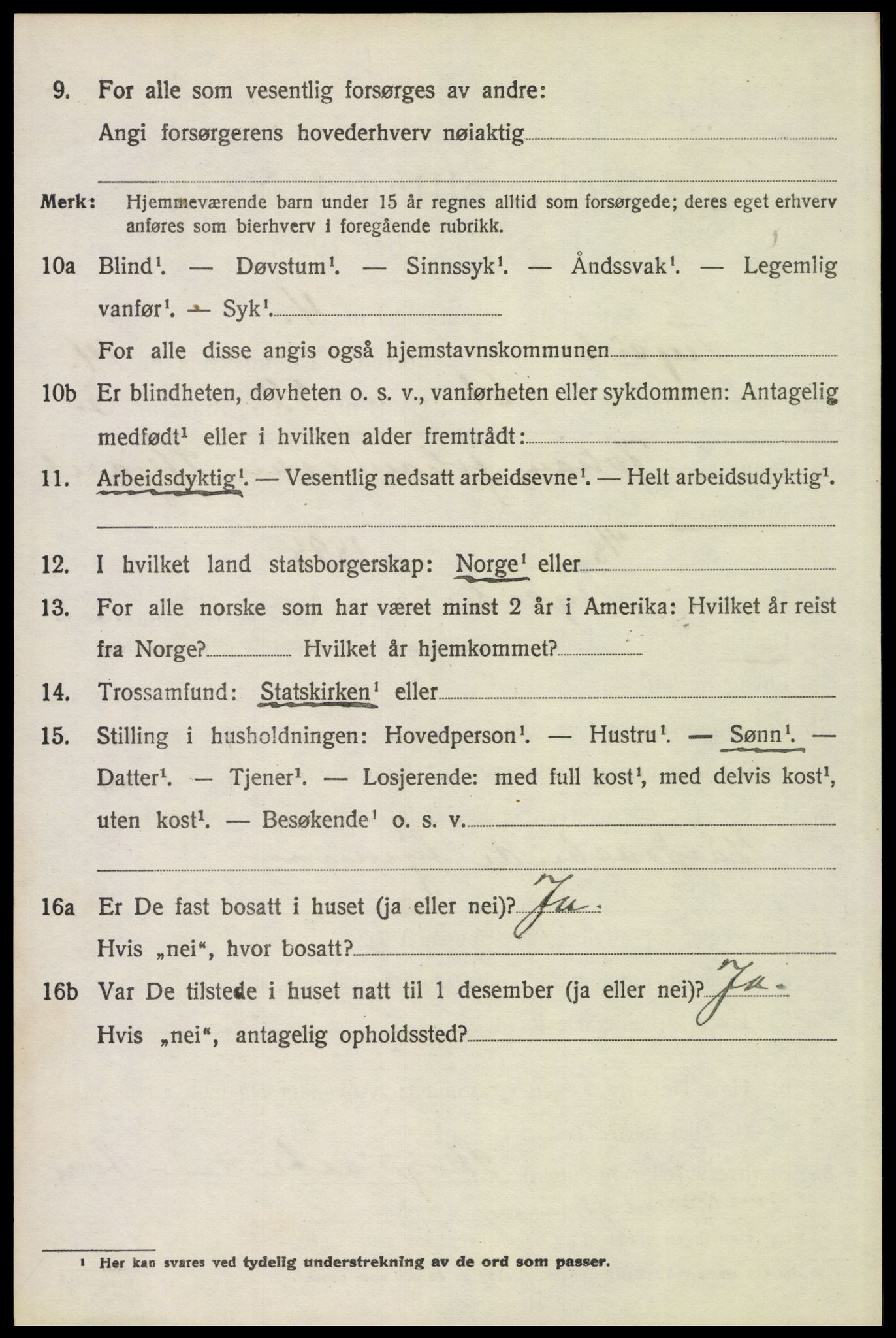 SAH, 1920 census for Trysil, 1920, p. 8666