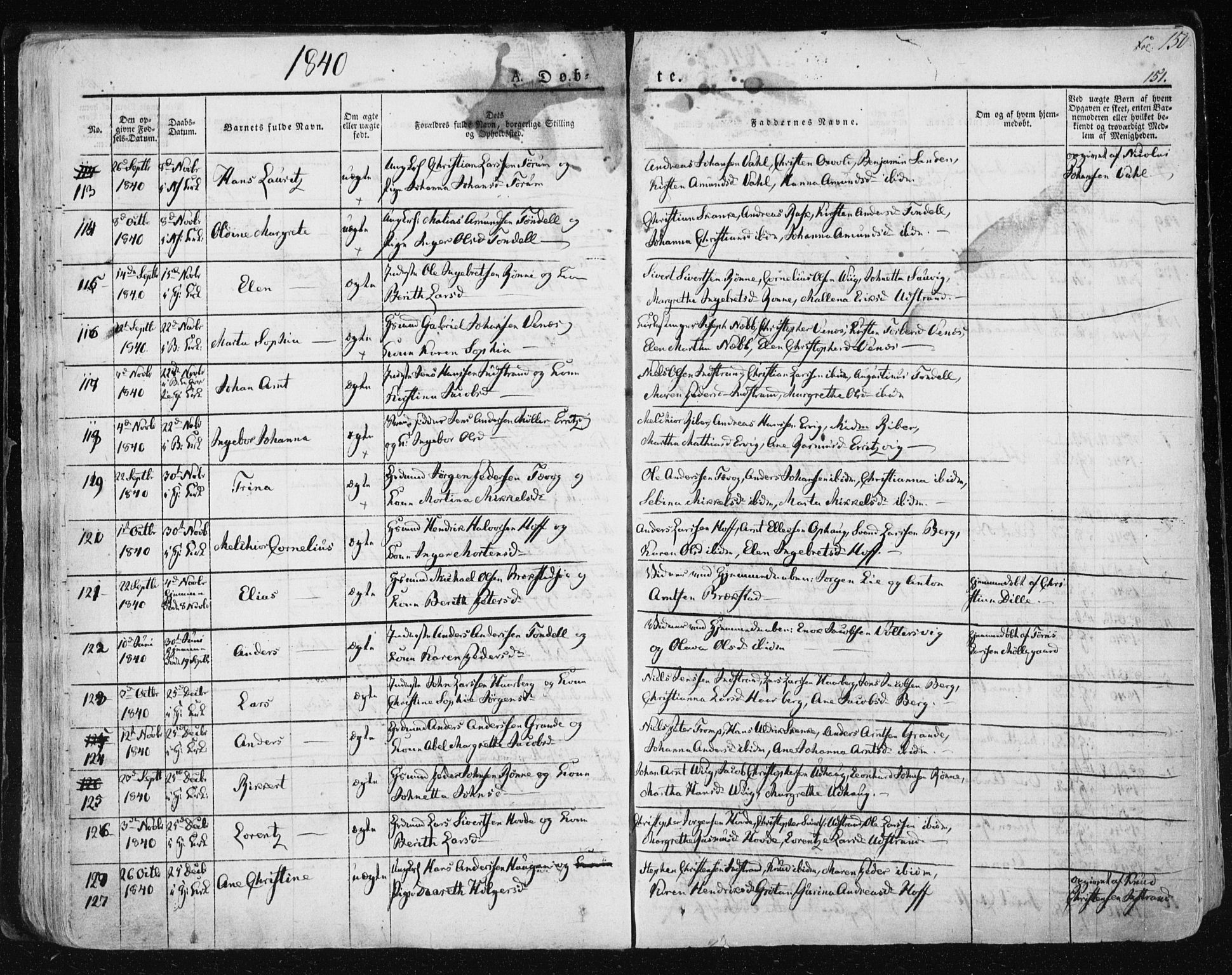Ministerialprotokoller, klokkerbøker og fødselsregistre - Sør-Trøndelag, SAT/A-1456/659/L0735: Parish register (official) no. 659A05, 1826-1841, p. 150