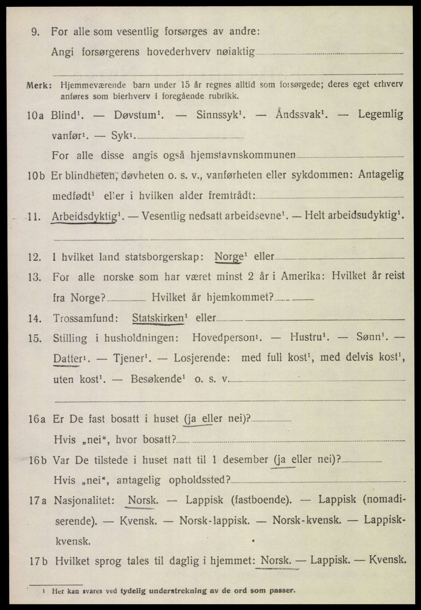 SAT, 1920 census for Grong, 1920, p. 6716