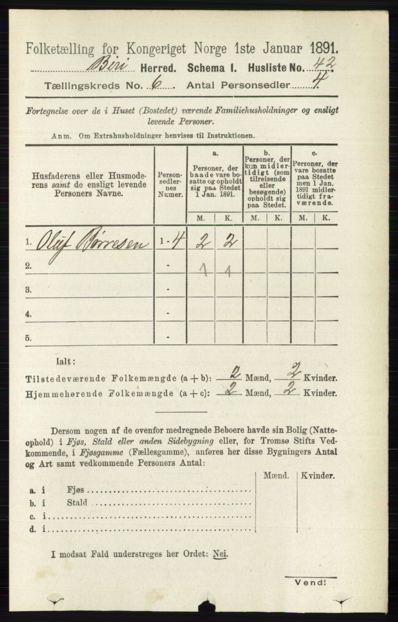 RA, 1891 census for 0525 Biri, 1891, p. 2127