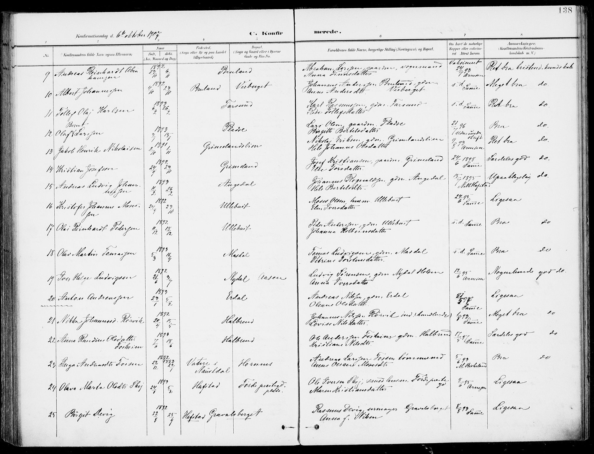 Førde sokneprestembete, SAB/A-79901/H/Haa/Haab/L0002: Parish register (official) no. B  2, 1899-1920, p. 138