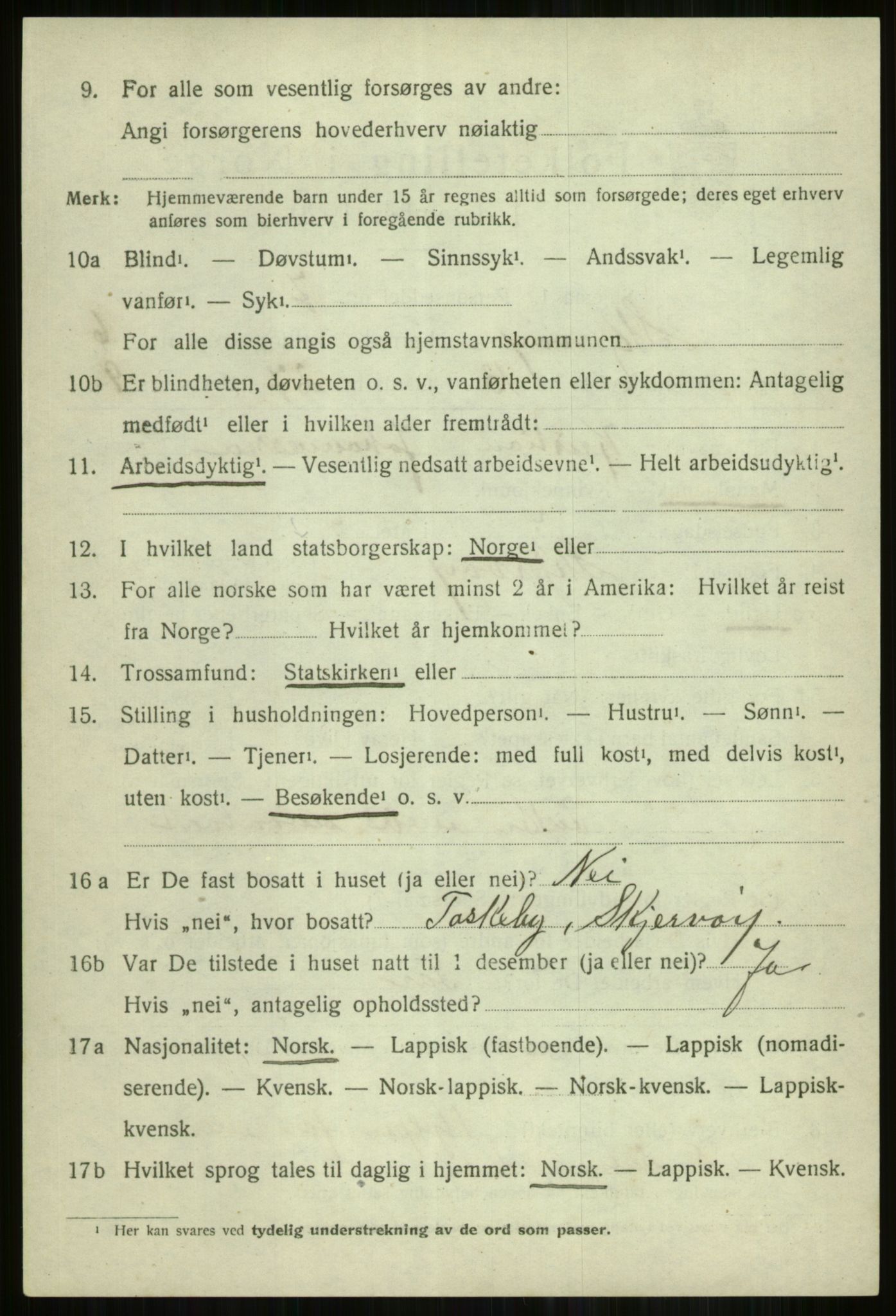 SATØ, 1920 census for Skjervøy, 1920, p. 3686