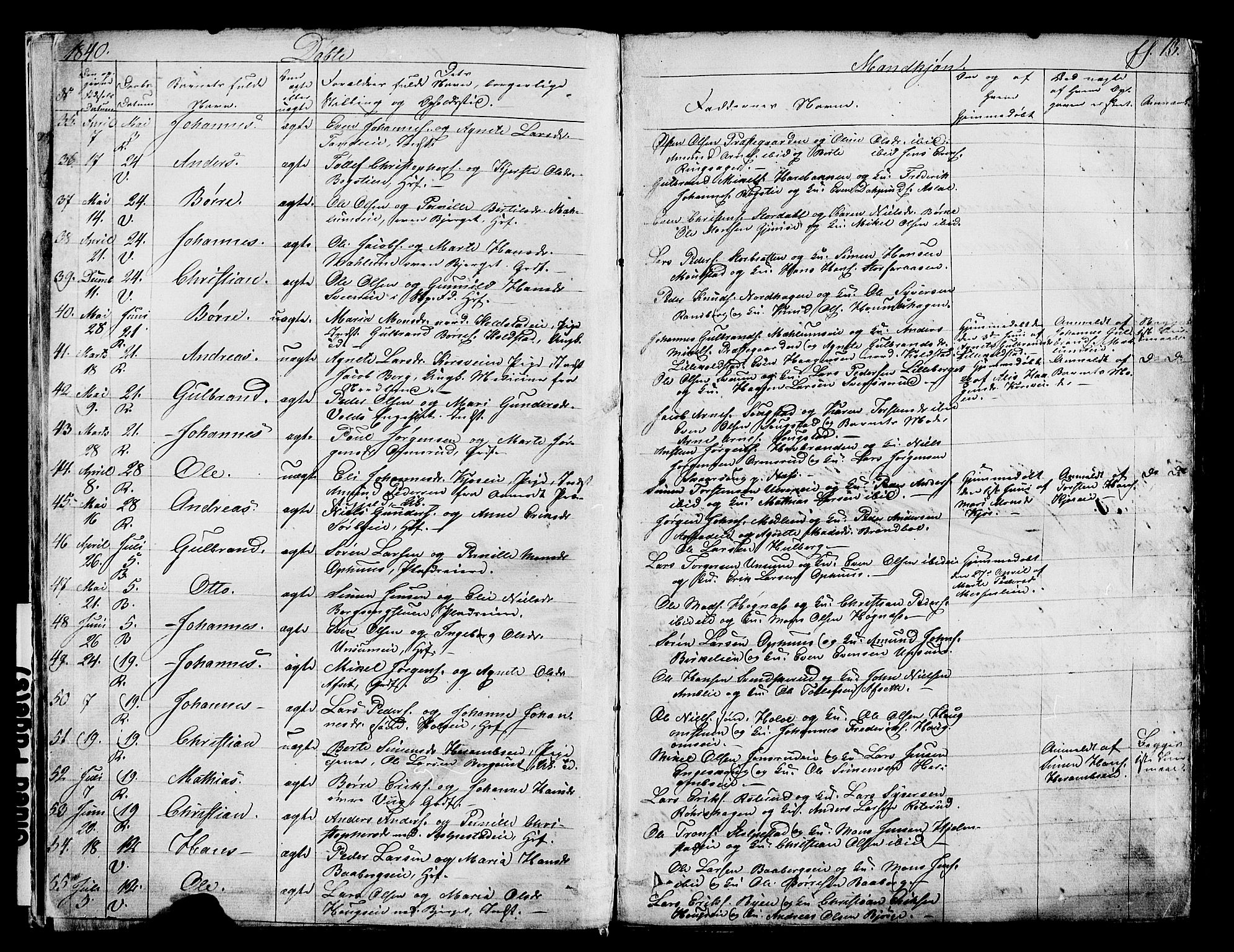 Ringsaker prestekontor, AV/SAH-PREST-014/K/Ka/L0008: Parish register (official) no. 8, 1837-1850, p. 13