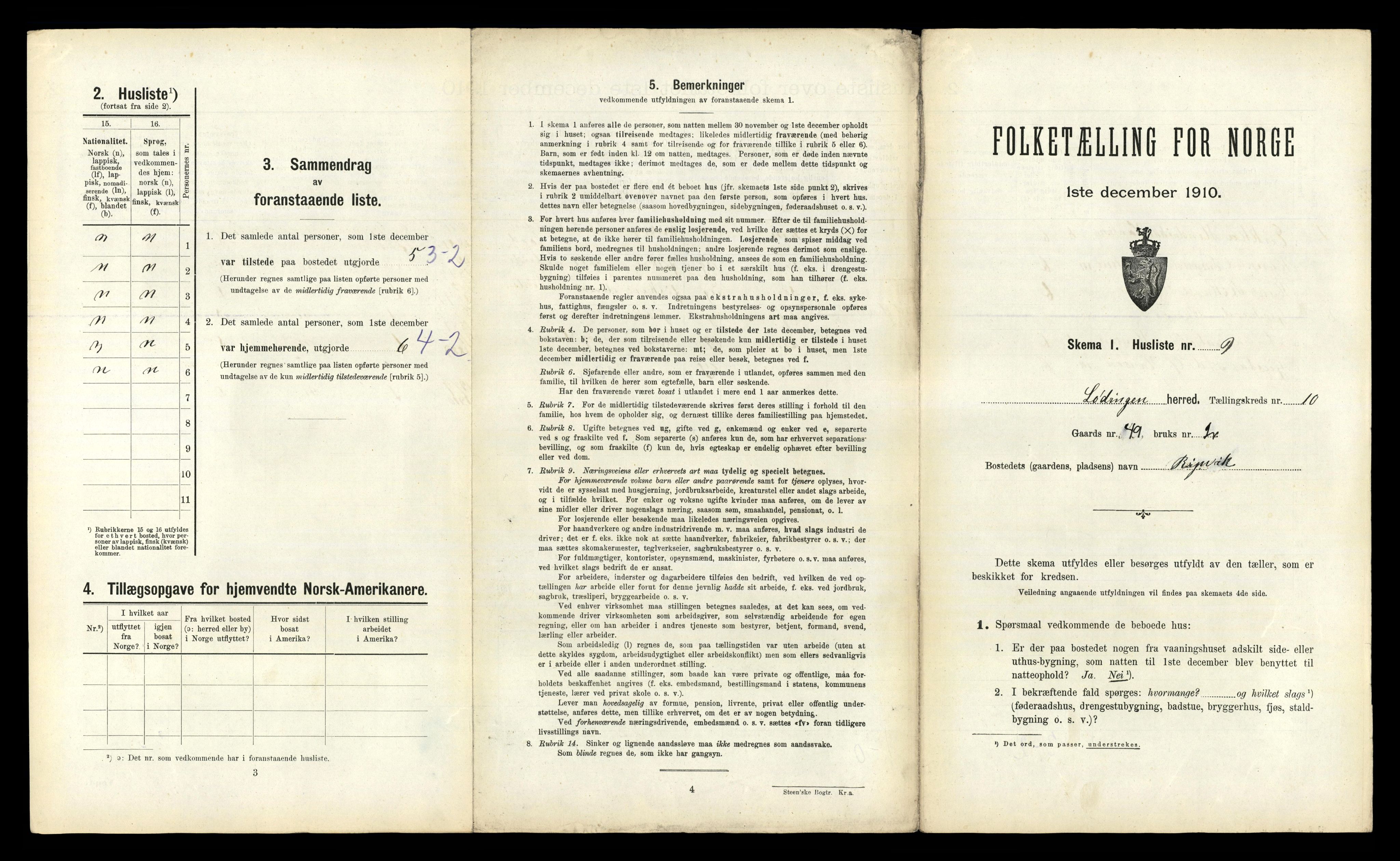 RA, 1910 census for Lødingen, 1910, p. 883