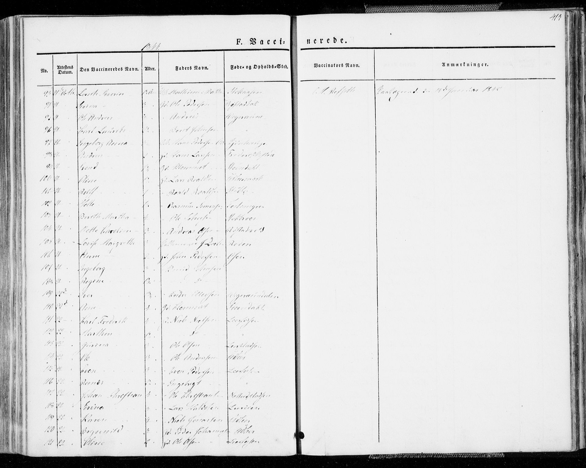 Ministerialprotokoller, klokkerbøker og fødselsregistre - Sør-Trøndelag, AV/SAT-A-1456/606/L0290: Parish register (official) no. 606A05, 1841-1847, p. 413