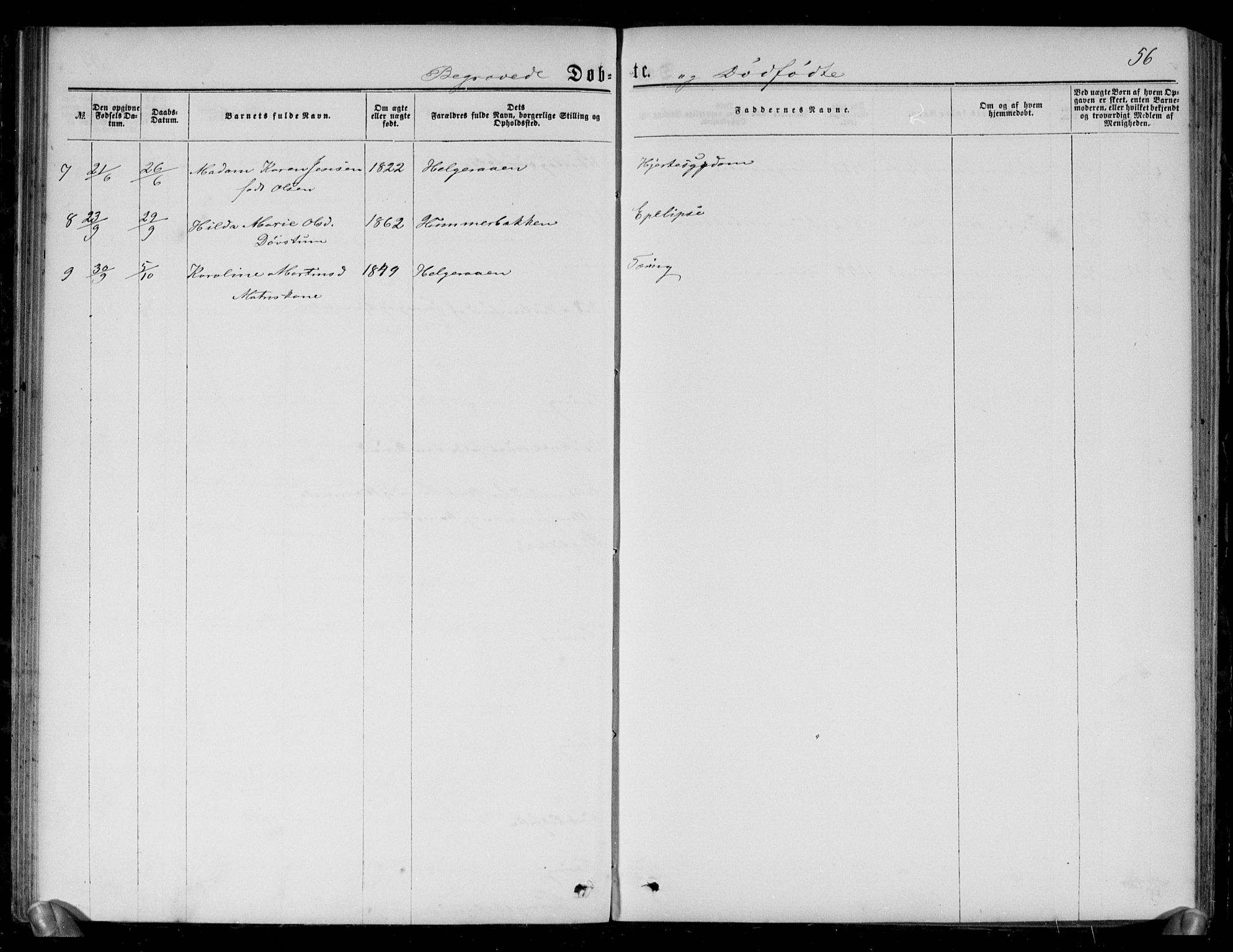 Brunlanes kirkebøker, SAKO/A-342/G/Gb/L0001: Parish register (copy) no. II 1, 1866-1877, p. 56