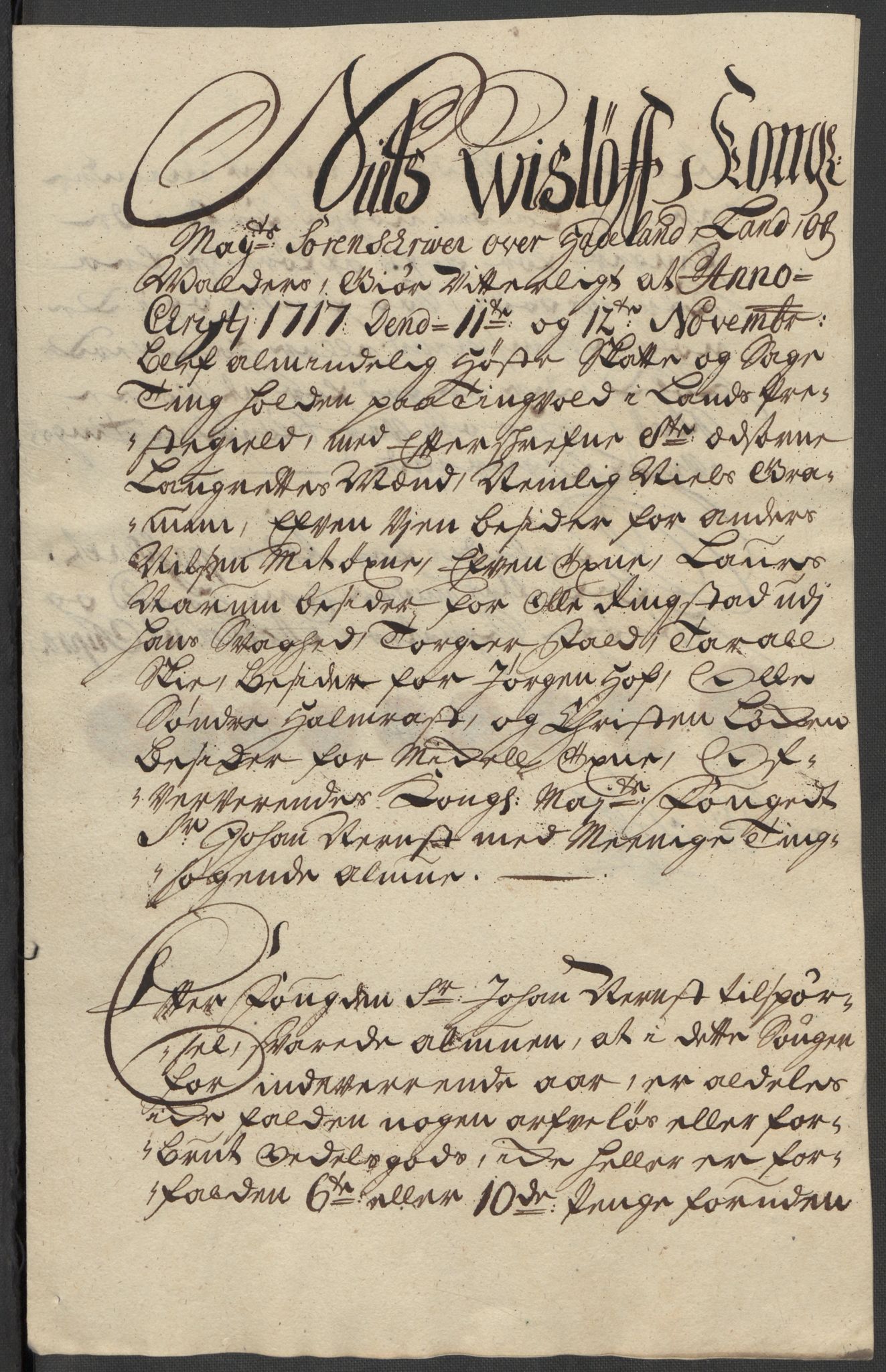 Rentekammeret inntil 1814, Reviderte regnskaper, Fogderegnskap, AV/RA-EA-4092/R18/L1318: Fogderegnskap Hadeland, Toten og Valdres, 1717, p. 13