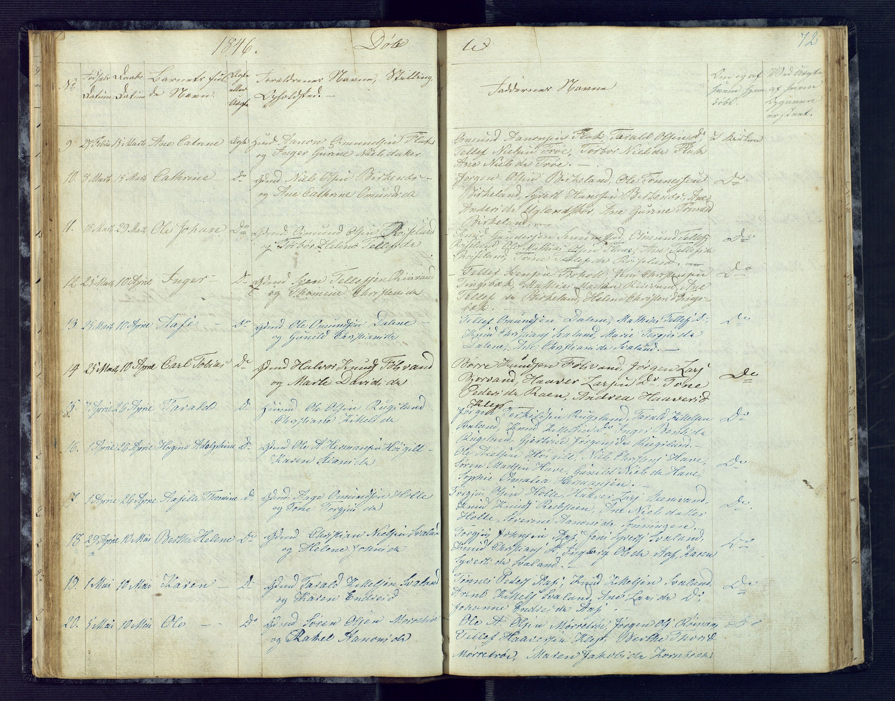 Birkenes sokneprestkontor, AV/SAK-1111-0004/F/Fb/L0001: Parish register (copy) no. B 1, 1837-1856, p. 72