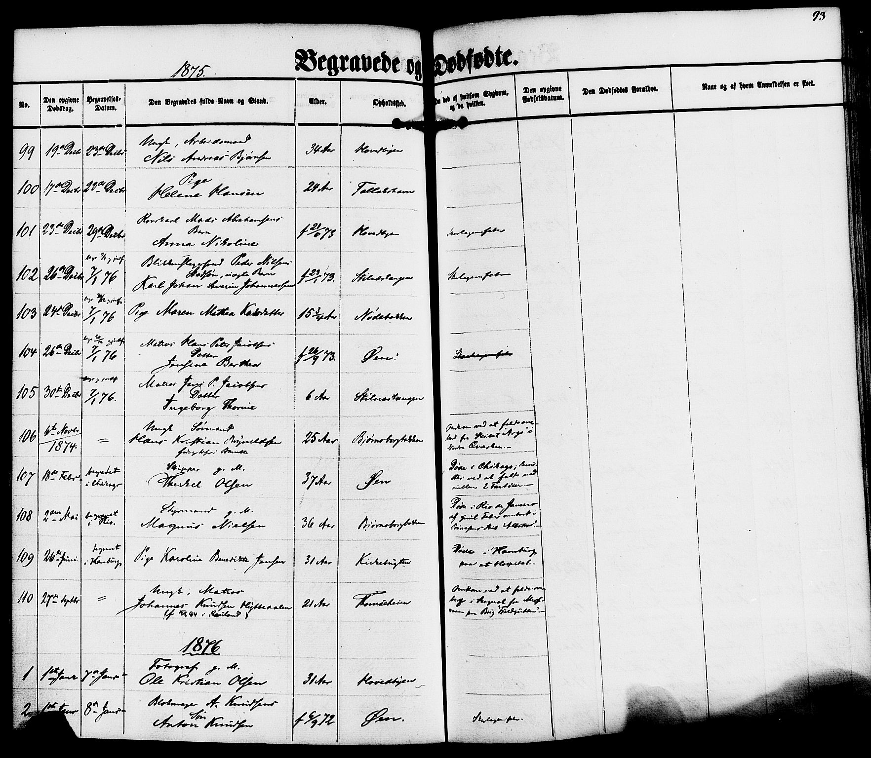 Kragerø kirkebøker, SAKO/A-278/F/Fa/L0010: Parish register (official) no. 10, 1861-1885, p. 93