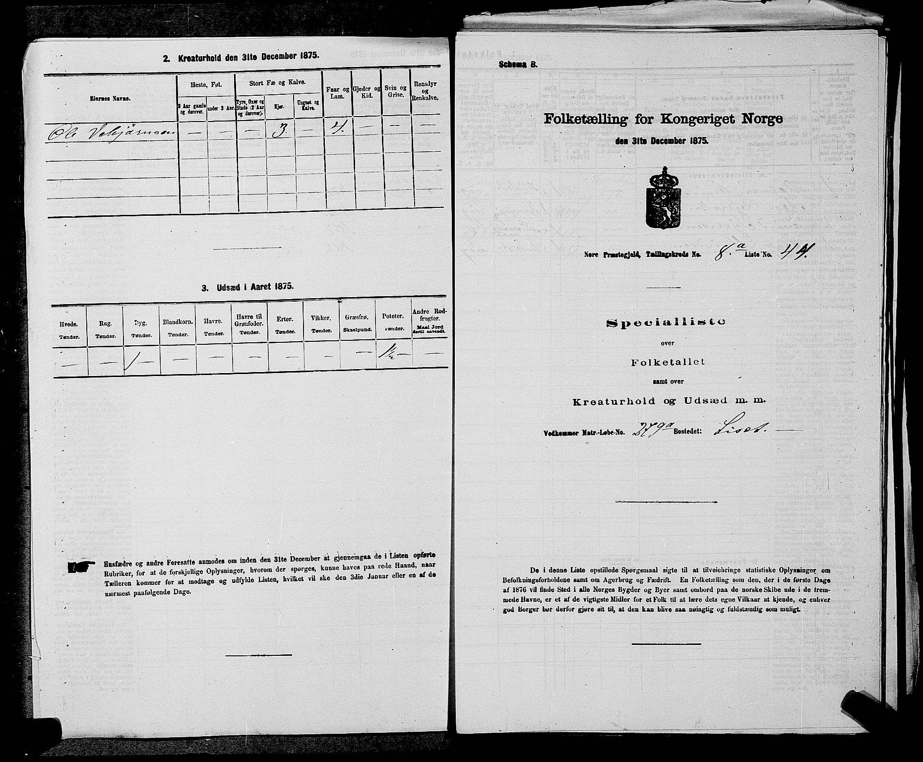 SAKO, 1875 census for 0633P Nore, 1875, p. 1051