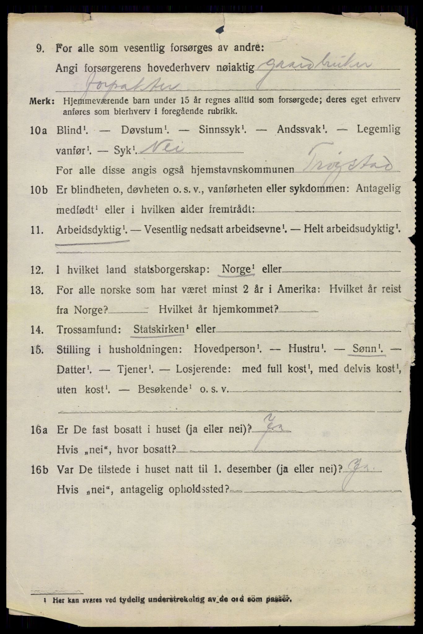 SAO, 1920 census for Trøgstad, 1920, p. 2373