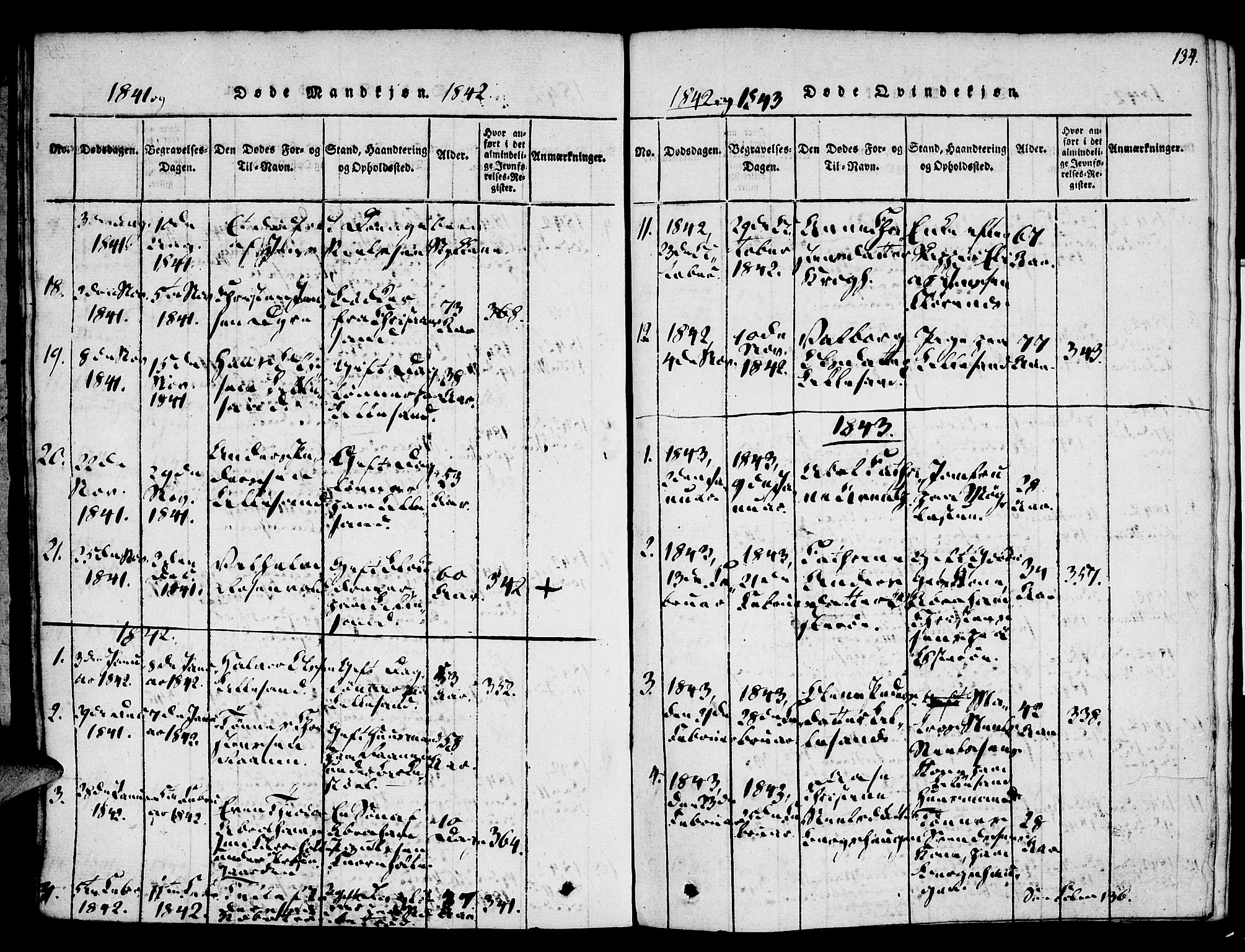 Vestre Moland sokneprestkontor, AV/SAK-1111-0046/F/Fa/Fab/L0003: Parish register (official) no. A 3, 1816-1843, p. 134