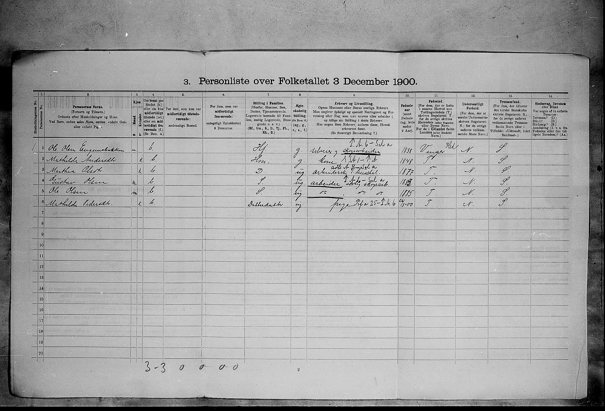 SAH, 1900 census for Elverum, 1900, p. 245