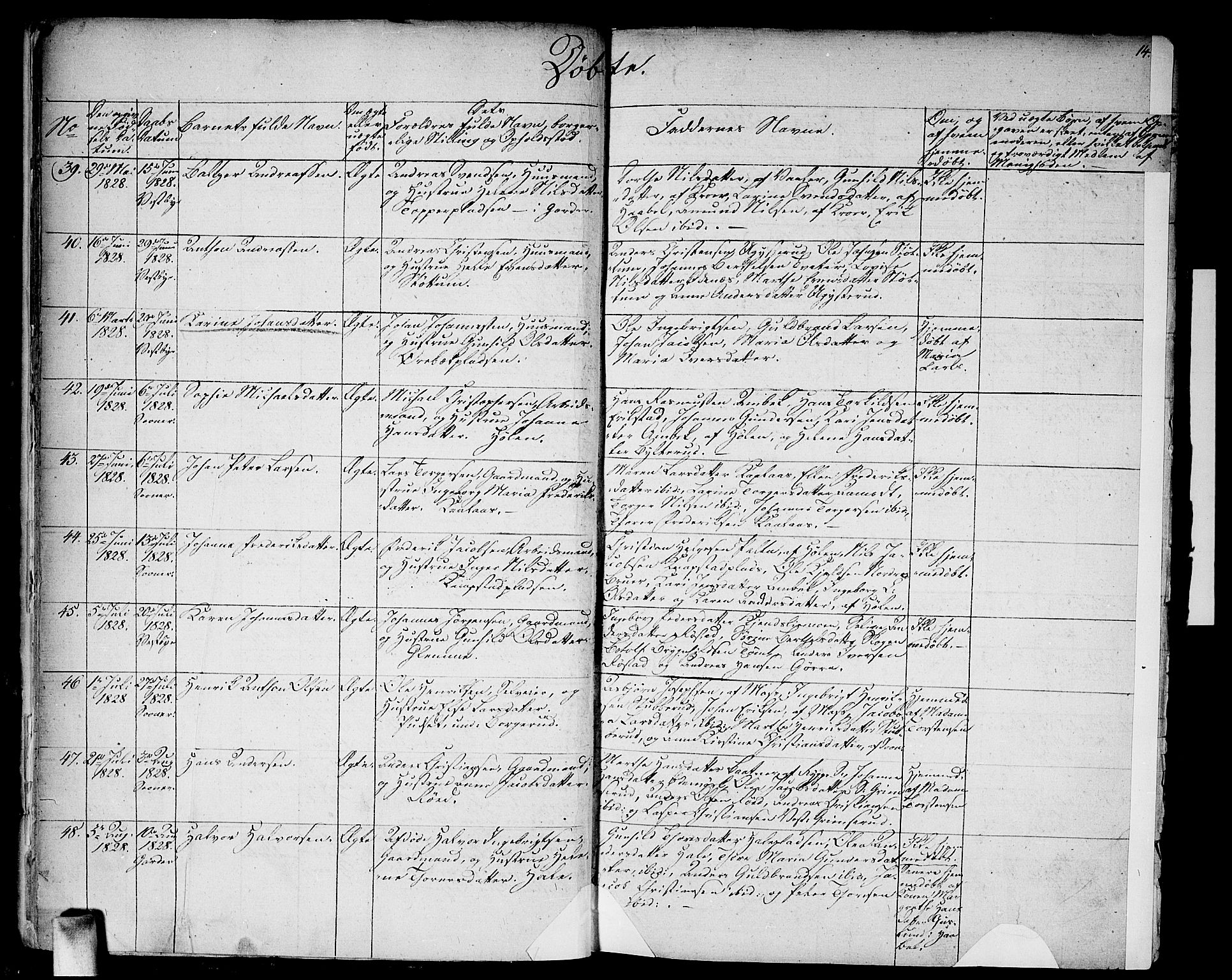 Vestby prestekontor Kirkebøker, AV/SAO-A-10893/F/Fa/L0006: Parish register (official) no. I 6, 1827-1849, p. 14