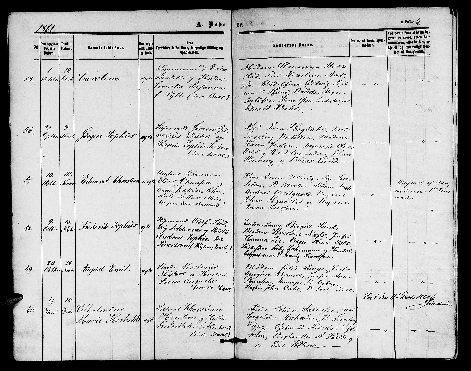 Ministerialprotokoller, klokkerbøker og fødselsregistre - Sør-Trøndelag, SAT/A-1456/604/L0185: Parish register (official) no. 604A06, 1861-1865, p. 9