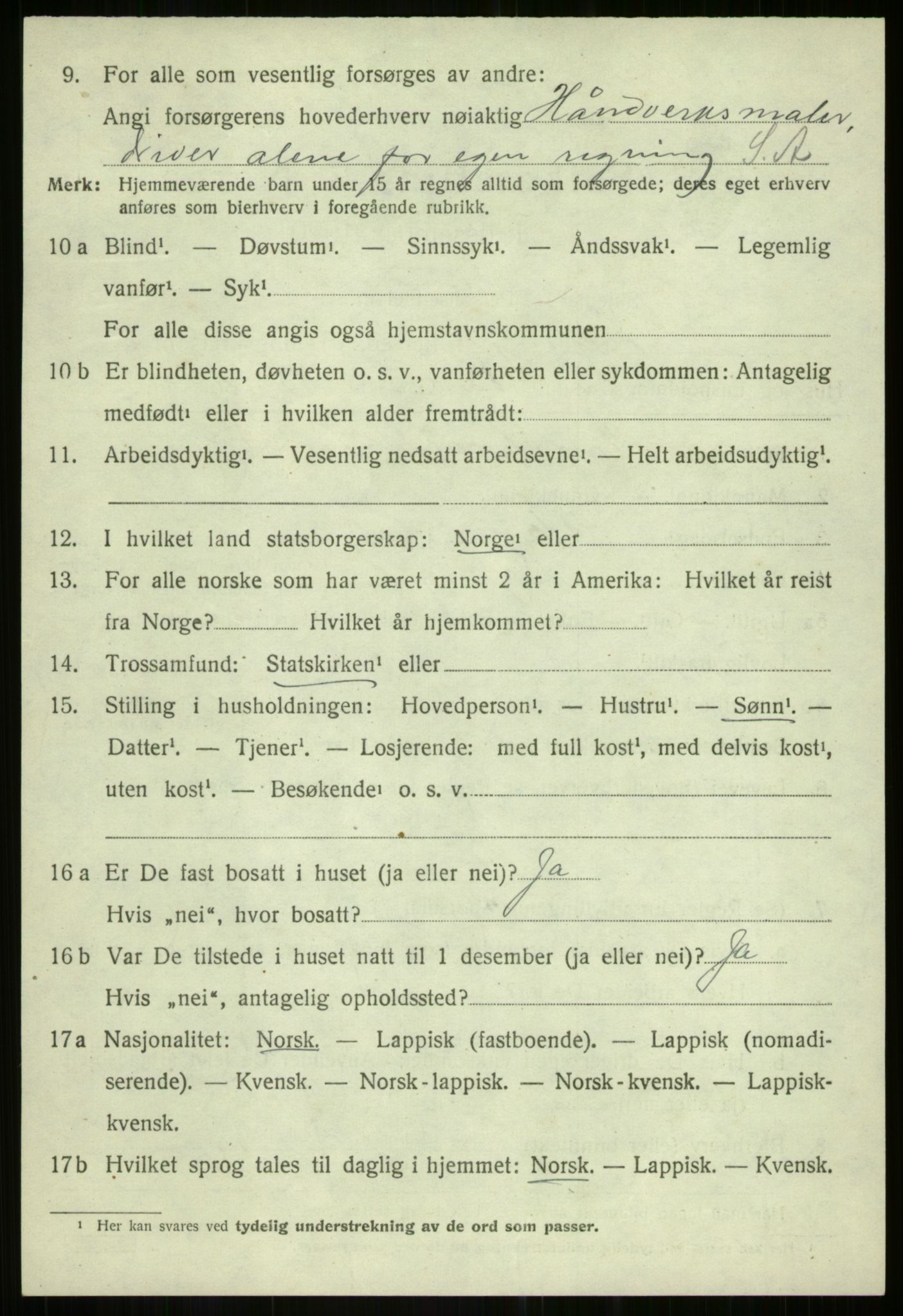 SATØ, 1920 census for Dyrøy, 1920, p. 3612