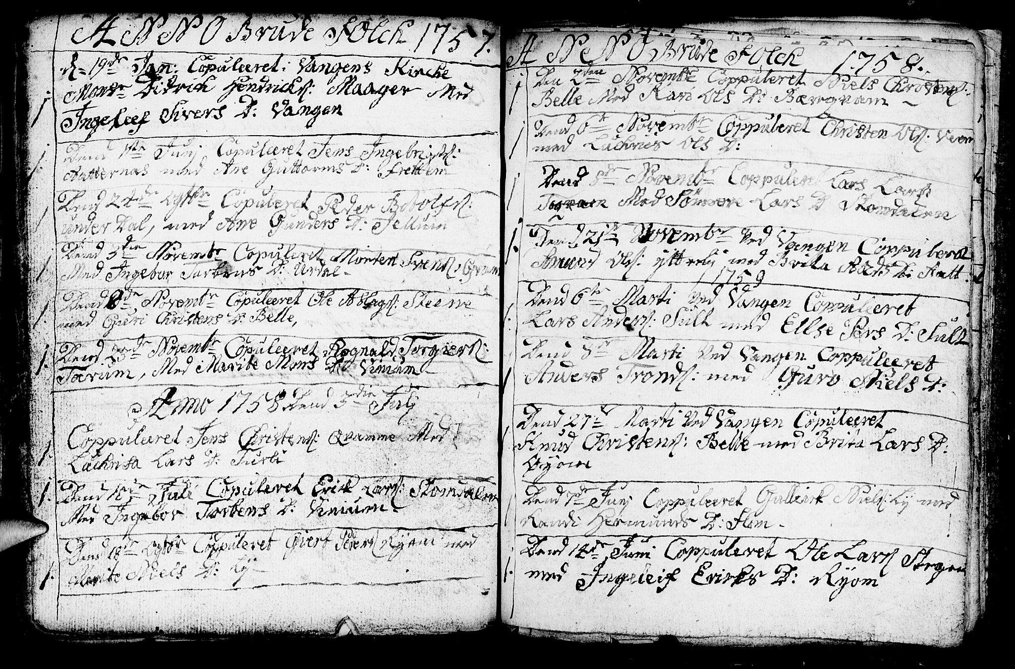 Aurland sokneprestembete, SAB/A-99937/H/Ha/Haa/L0003: Parish register (official) no. A 3, 1735-1761, p. 198