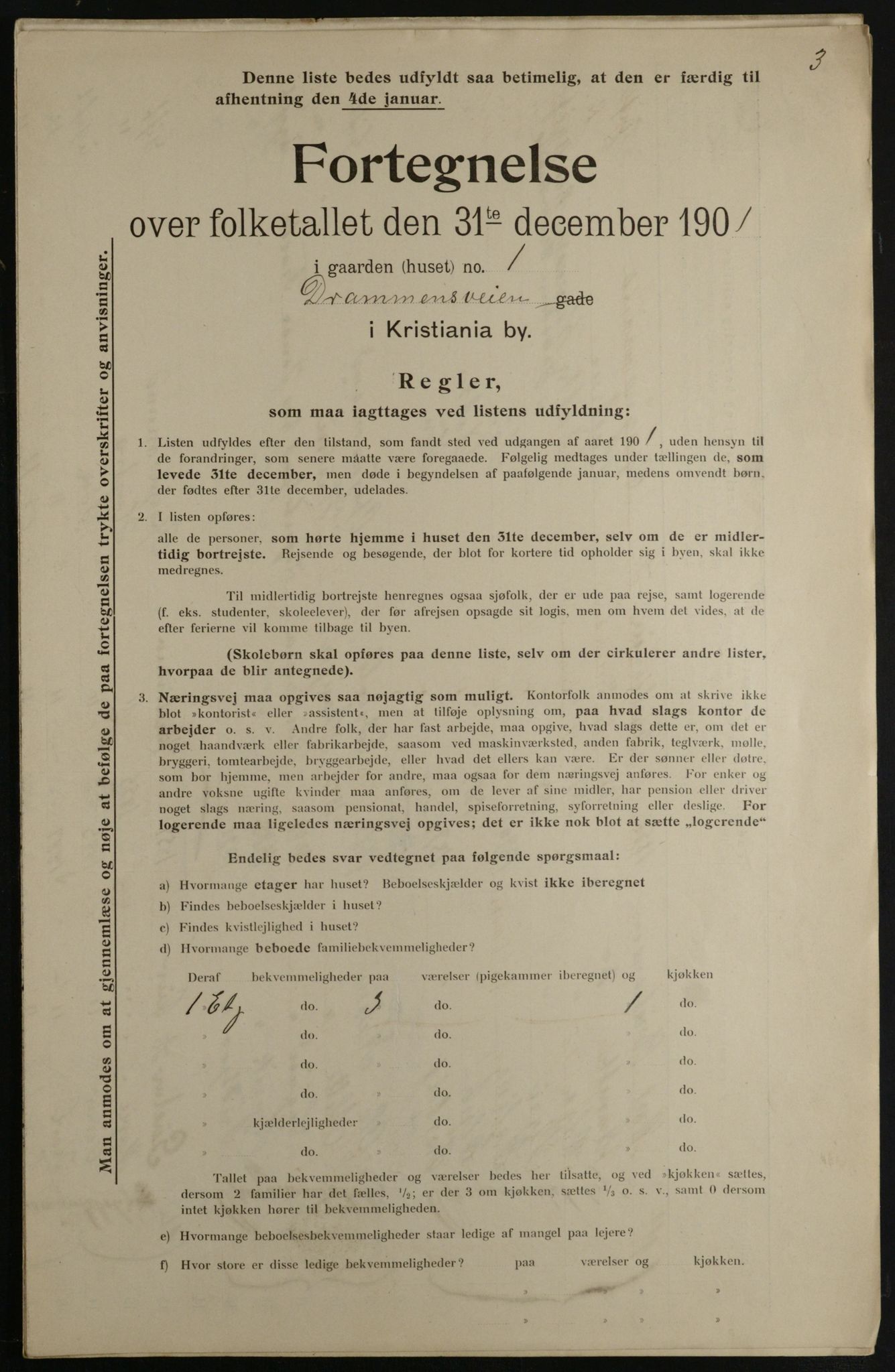 OBA, Municipal Census 1901 for Kristiania, 1901, p. 2632