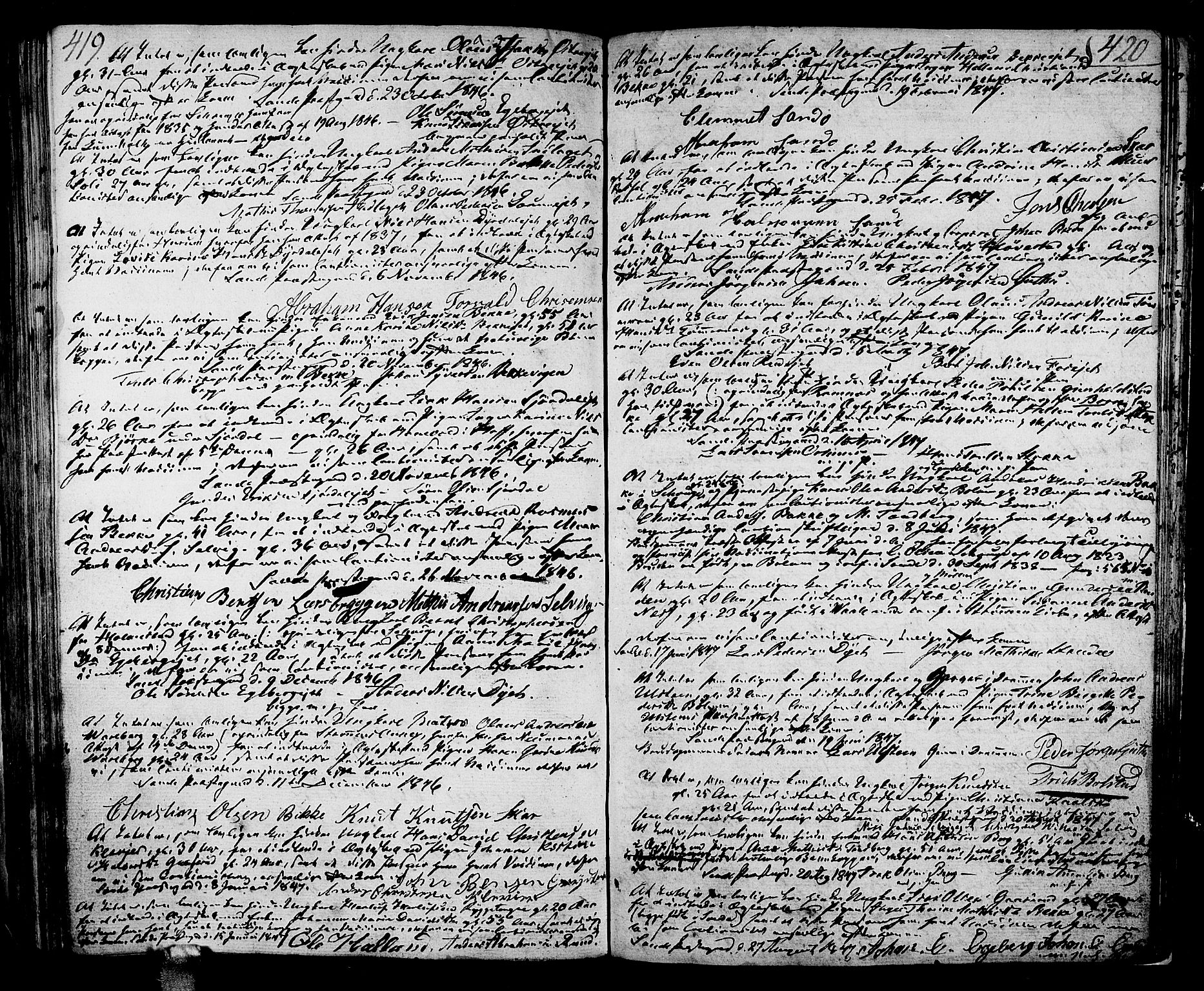 Sande Kirkebøker, SAKO/A-53/F/Fa/L0002: Parish register (official) no. 2, 1804-1814, p. 419-420