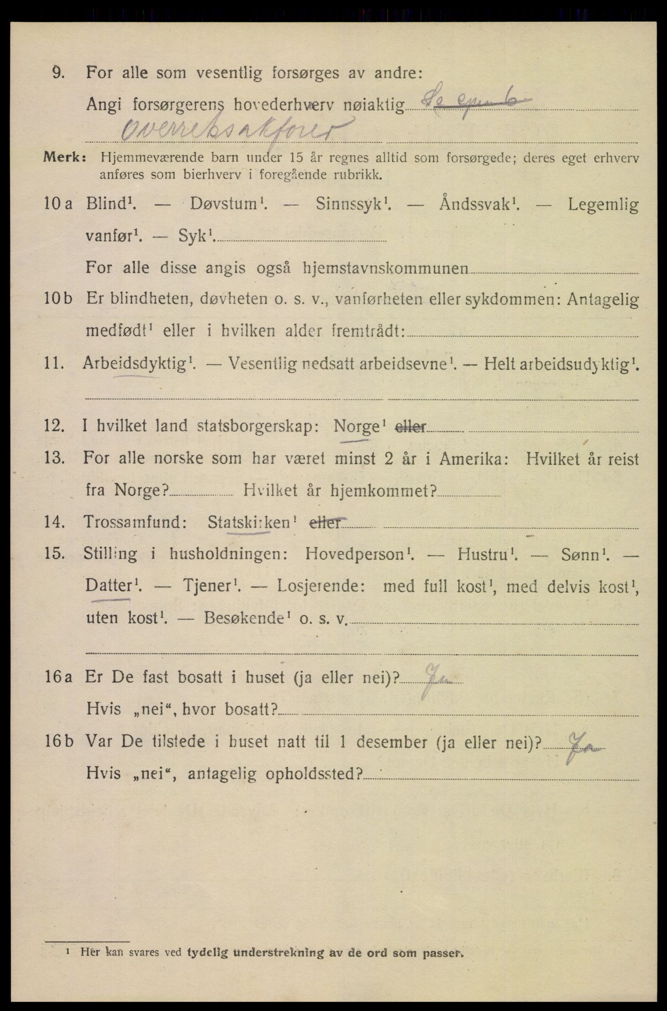 SAK, 1920 census for Flekkefjord, 1920, p. 3789