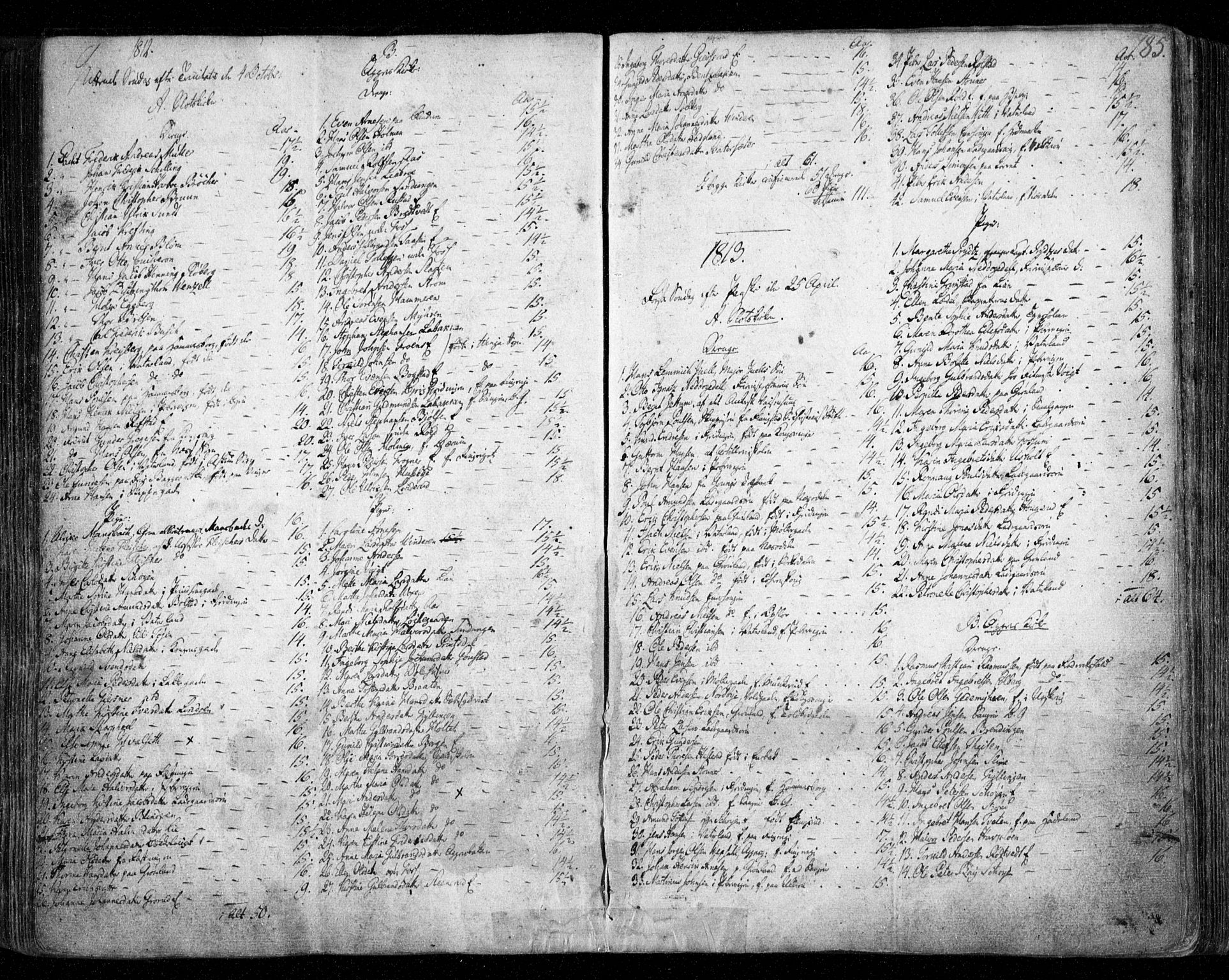 Aker prestekontor kirkebøker, SAO/A-10861/F/L0011: Parish register (official) no. 11, 1810-1819, p. 185