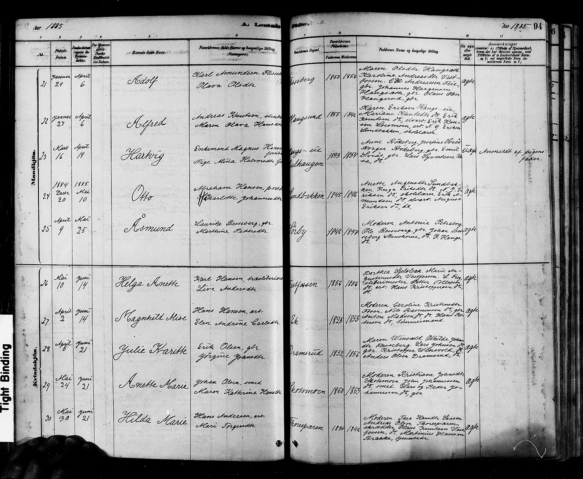 Eiker kirkebøker, AV/SAKO-A-4/F/Fb/L0001: Parish register (official) no. II 1, 1878-1888, p. 94