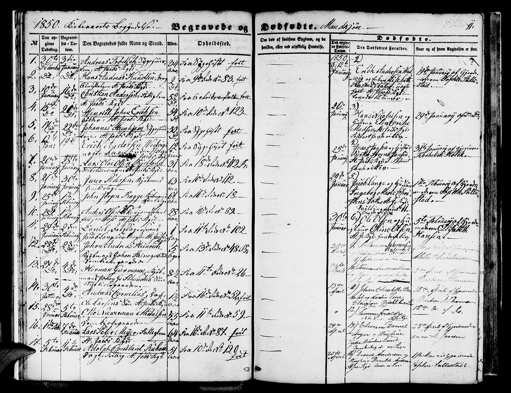 Domkirken sokneprestembete, SAB/A-74801/H/Hab/L0038: Parish register (copy) no. E 2, 1847-1859, p. 11