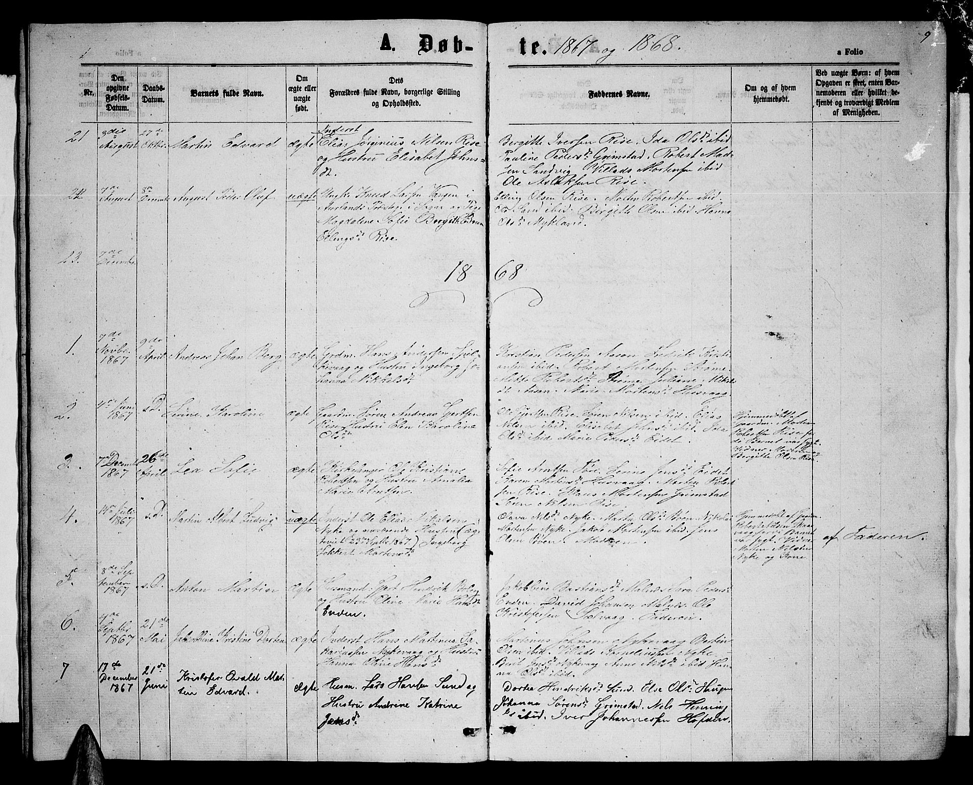 Ministerialprotokoller, klokkerbøker og fødselsregistre - Nordland, SAT/A-1459/892/L1324: Parish register (copy) no. 892C01, 1865-1879, p. 9