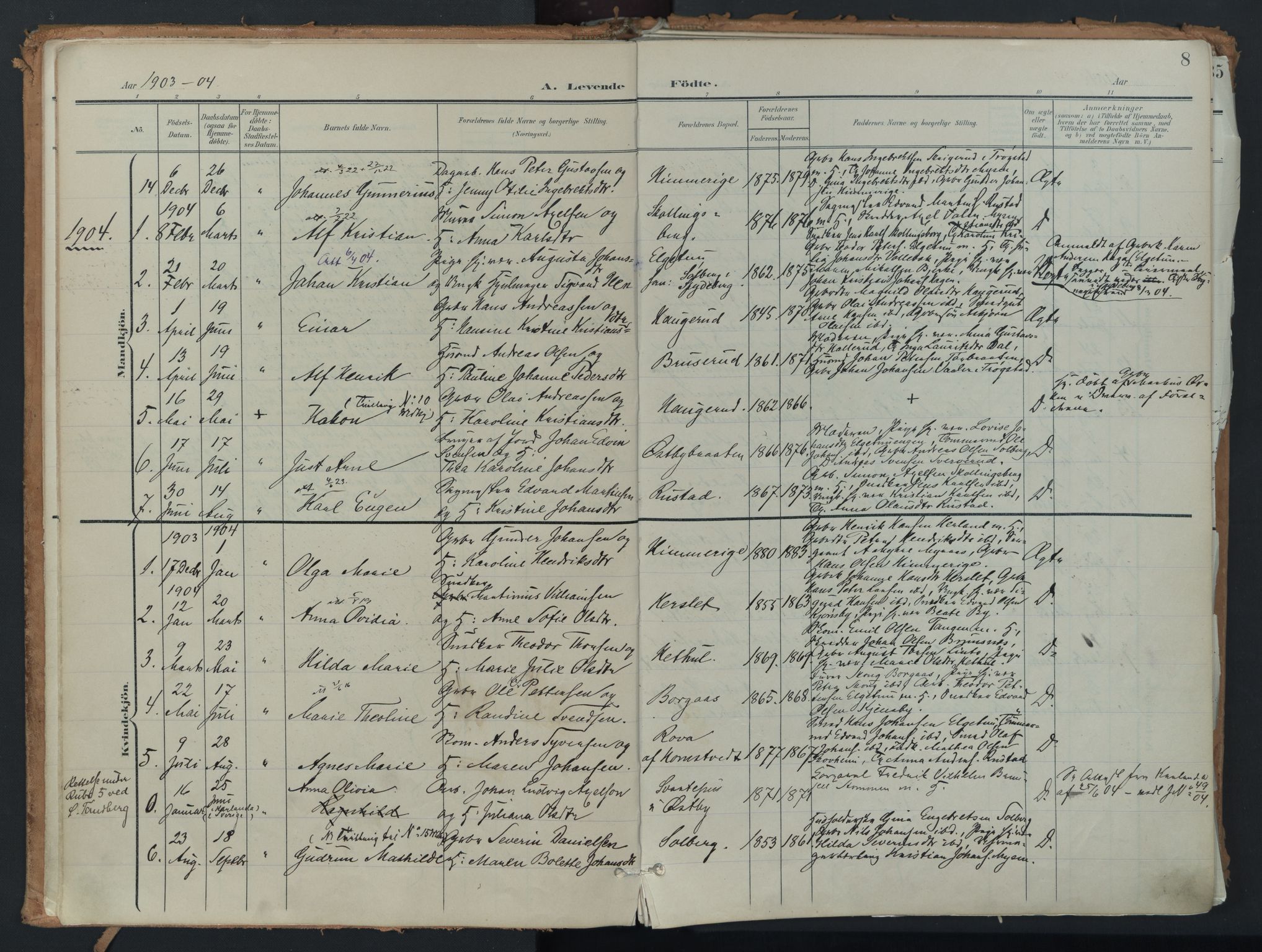 Eidsberg prestekontor Kirkebøker, AV/SAO-A-10905/F/Fb/L0002: Parish register (official) no. II 2, 1901-1933, p. 8