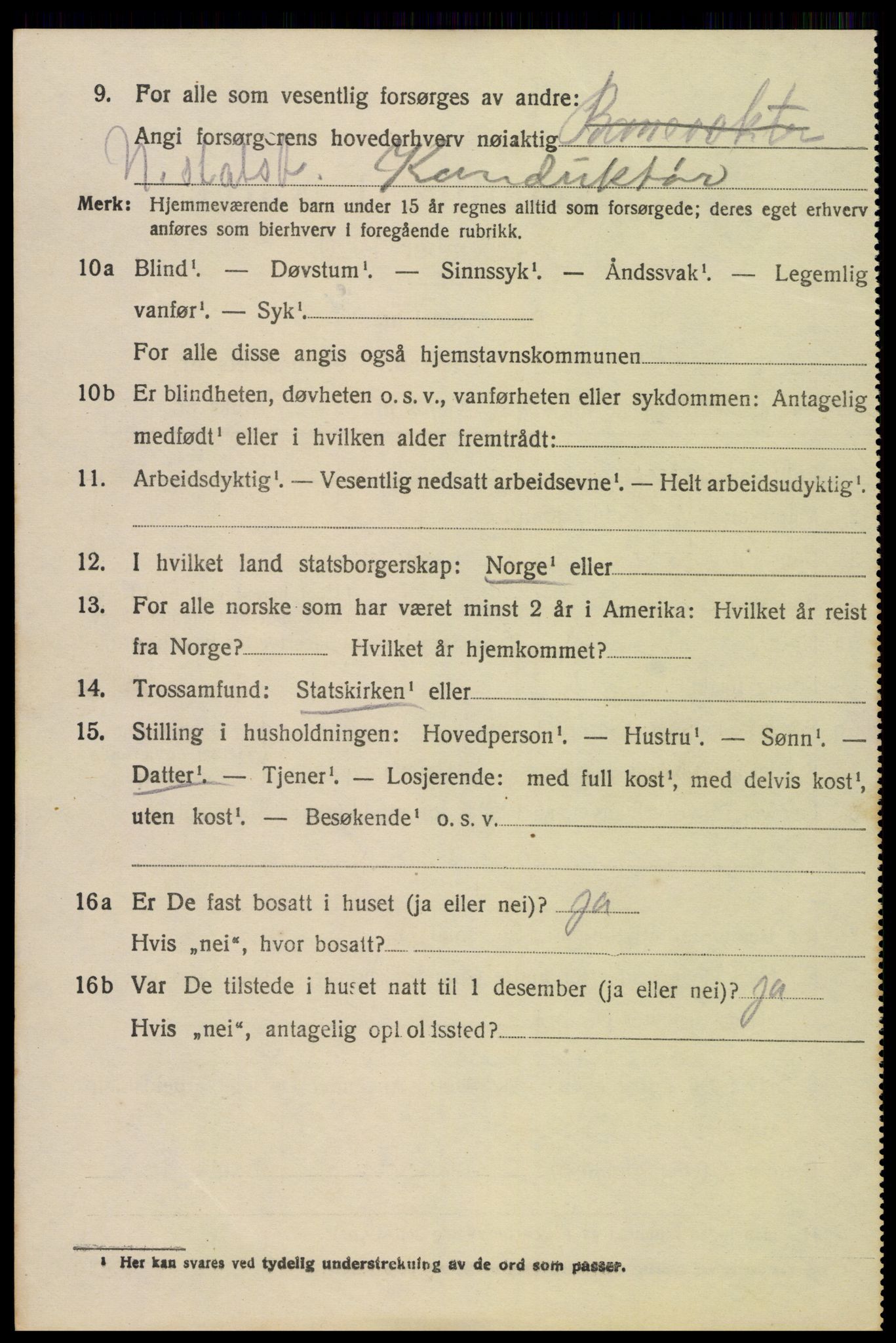 SAH, 1920 census for Stange, 1920, p. 19392