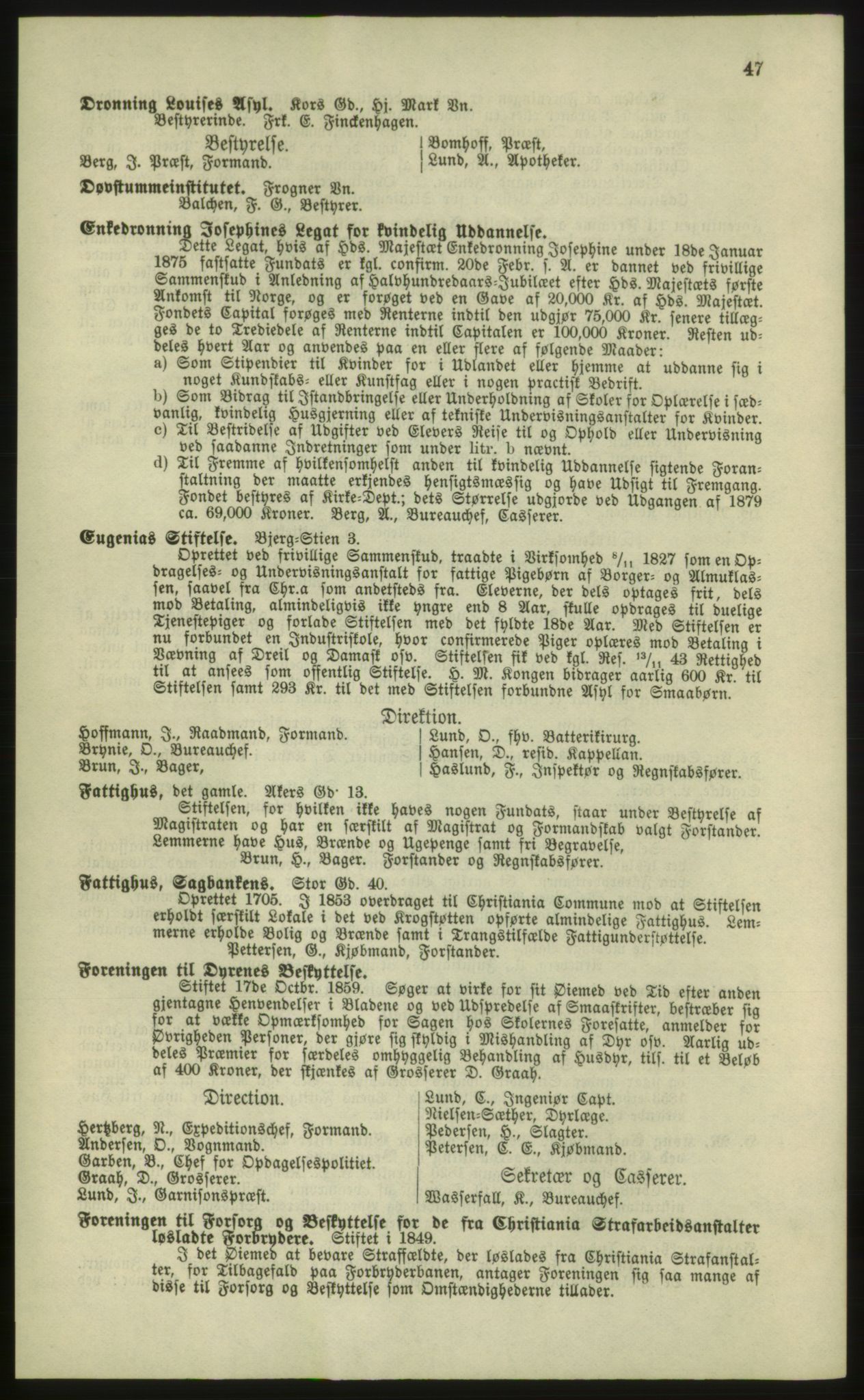 Kristiania/Oslo adressebok, PUBL/-, 1881, p. 47