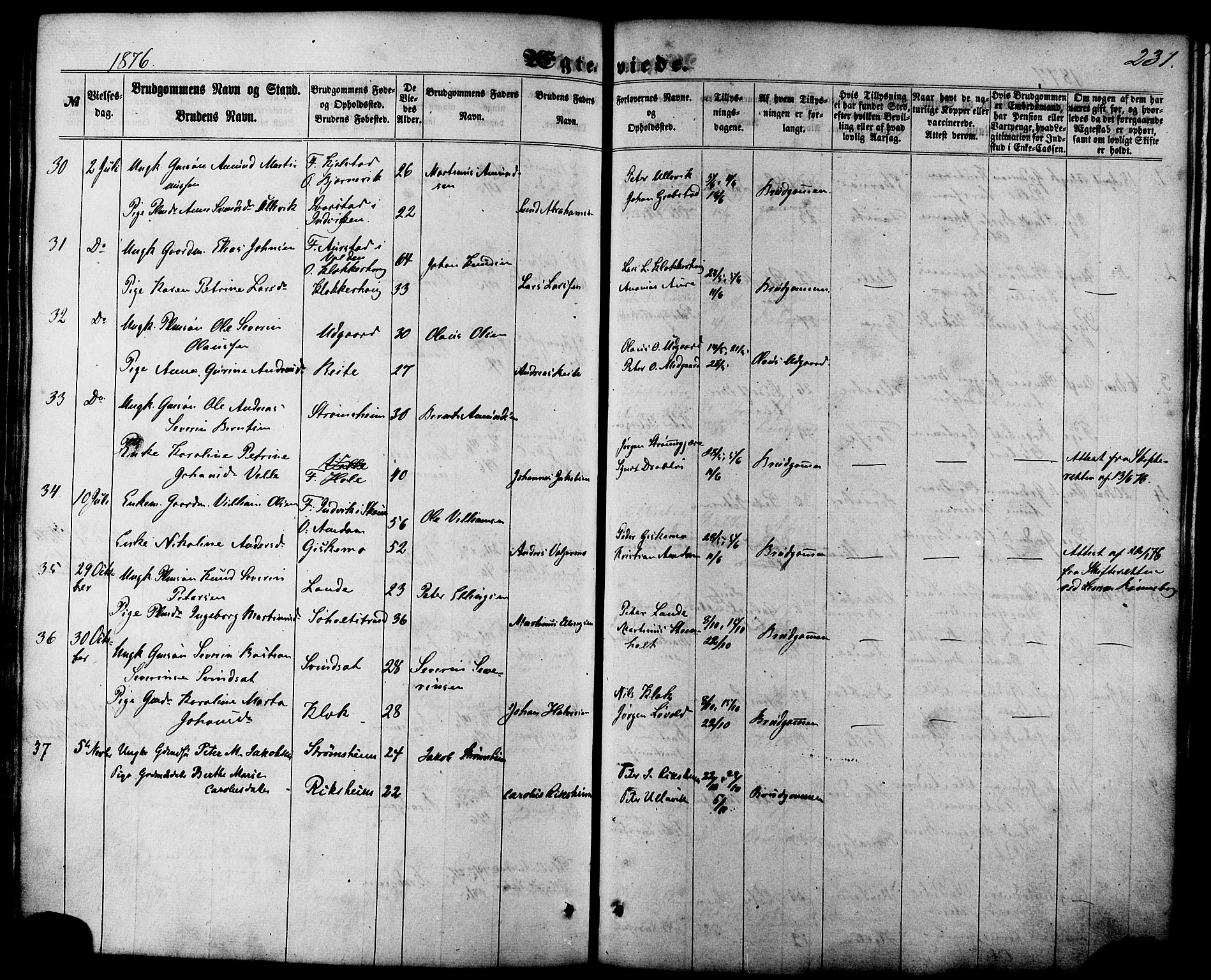 Ministerialprotokoller, klokkerbøker og fødselsregistre - Møre og Romsdal, AV/SAT-A-1454/522/L0314: Parish register (official) no. 522A09, 1863-1877, p. 231