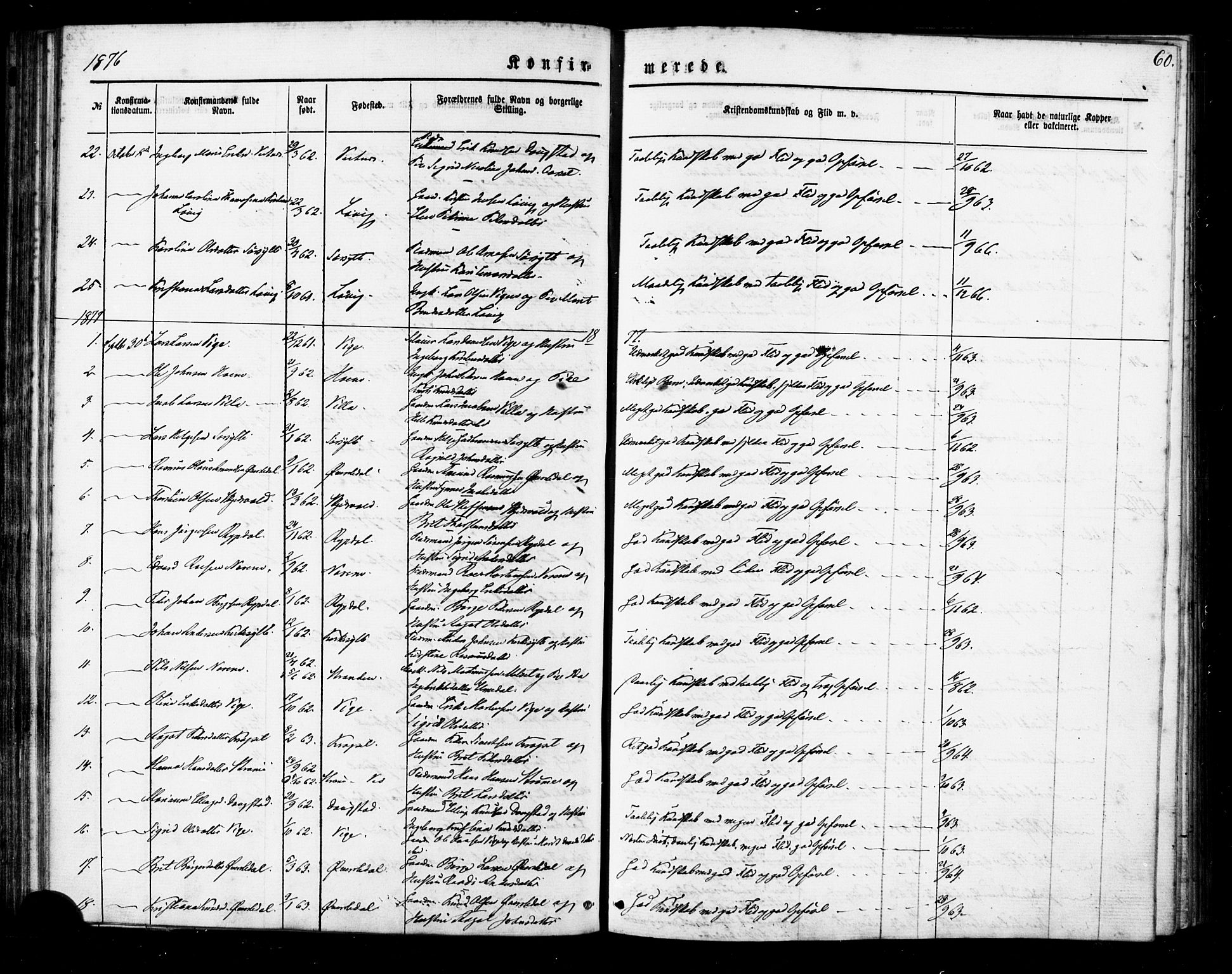 Ministerialprotokoller, klokkerbøker og fødselsregistre - Møre og Romsdal, SAT/A-1454/541/L0545: Parish register (official) no. 541A02, 1872-1886, p. 60