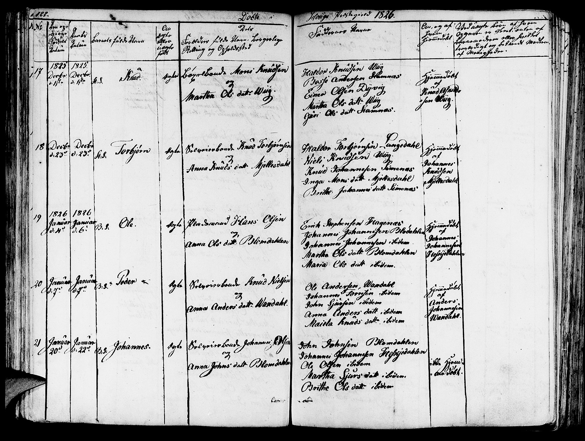 Haus sokneprestembete, AV/SAB-A-75601/H/Haa: Parish register (official) no. A 13, 1821-1827, p. 122