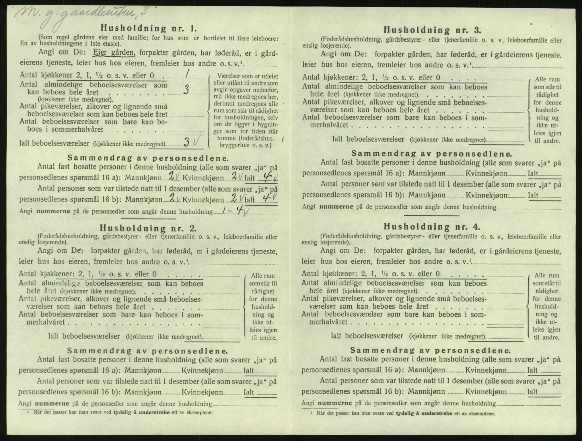 SAK, 1920 census for Bygland, 1920, p. 172