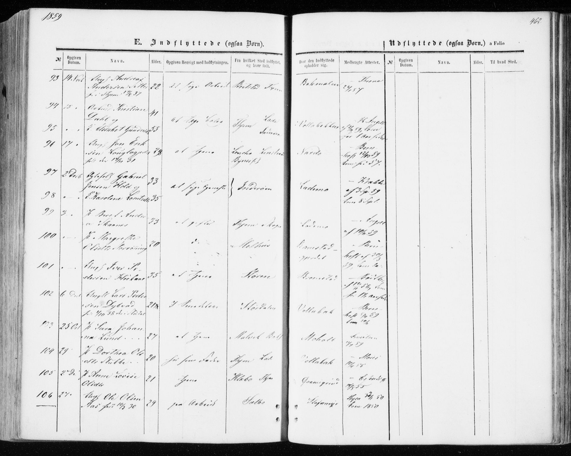 Ministerialprotokoller, klokkerbøker og fødselsregistre - Sør-Trøndelag, SAT/A-1456/606/L0292: Parish register (official) no. 606A07, 1856-1865, p. 462
