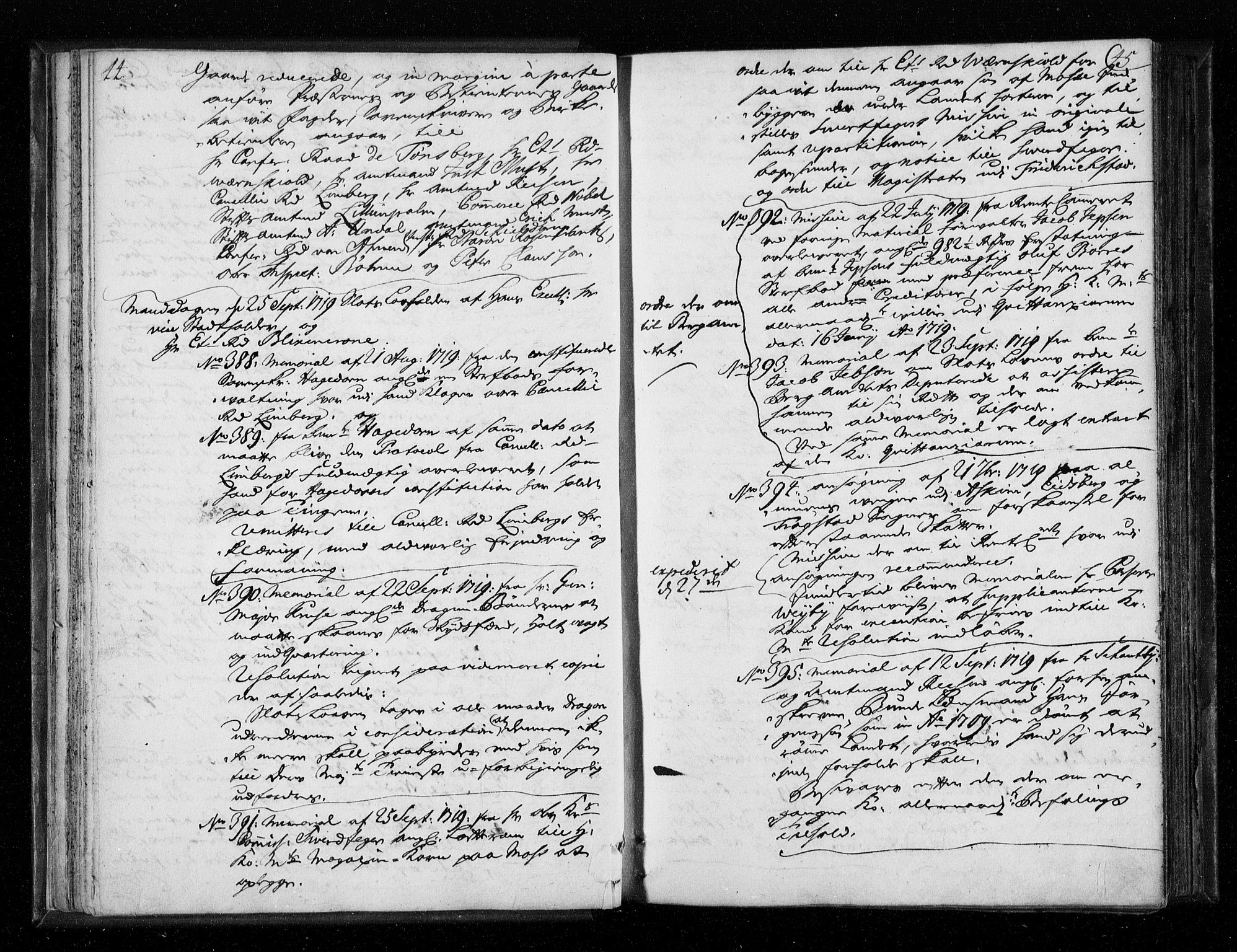 Stattholderembetet 1572-1771, AV/RA-EA-2870/Aa/L0010: Voteringsprotokoll (konseptprotokoll), 1719-1722, p. 44-45