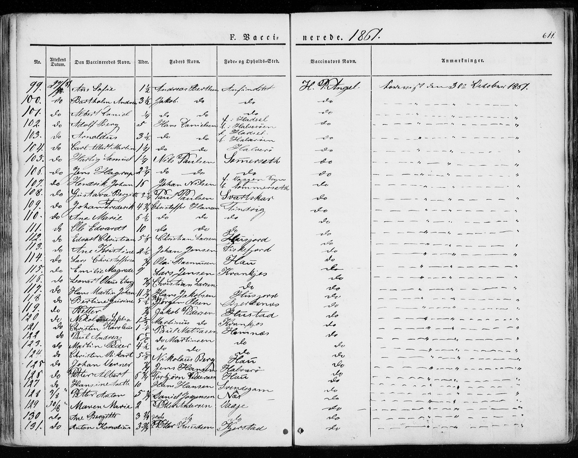 Ministerialprotokoller, klokkerbøker og fødselsregistre - Nordland, AV/SAT-A-1459/872/L1033: Parish register (official) no. 872A08, 1840-1863, p. 611