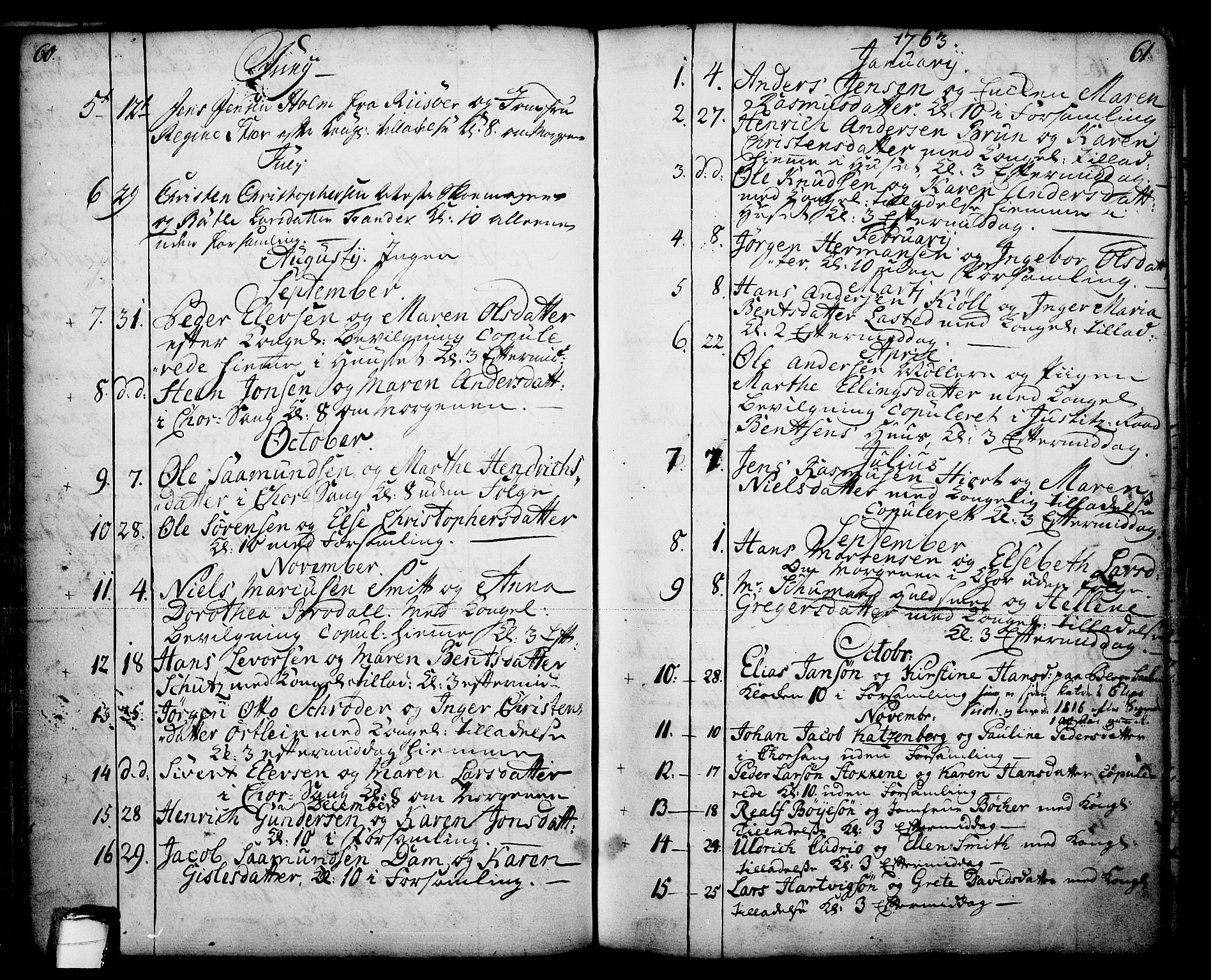 Skien kirkebøker, AV/SAKO-A-302/F/Fa/L0003: Parish register (official) no. 3, 1755-1791, p. 60-61