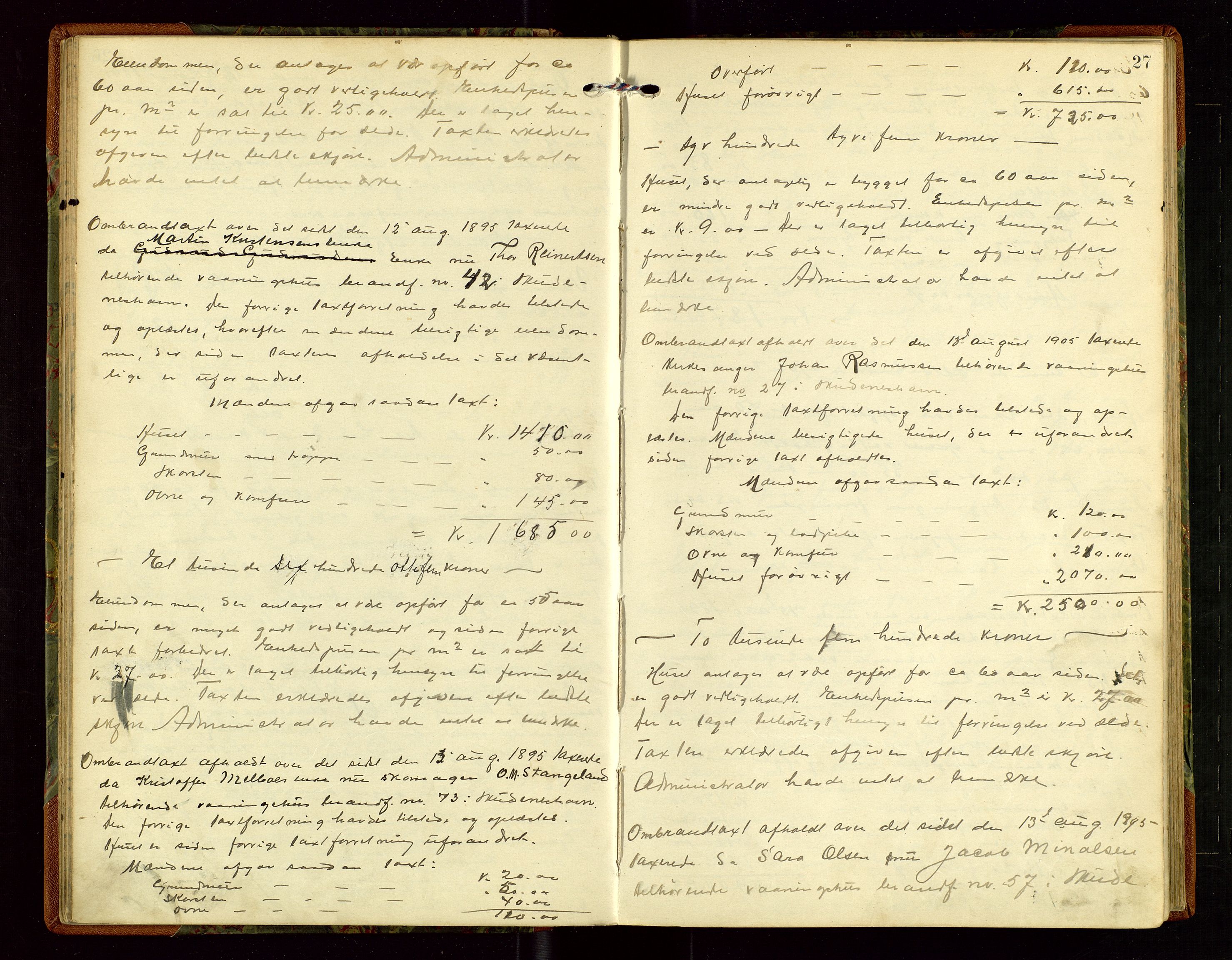 Skudenes lensmannskontor, AV/SAST-A-100444/Goa/L0004: Branntakstprotokoll, 1903-1917, p. 26b-27a
