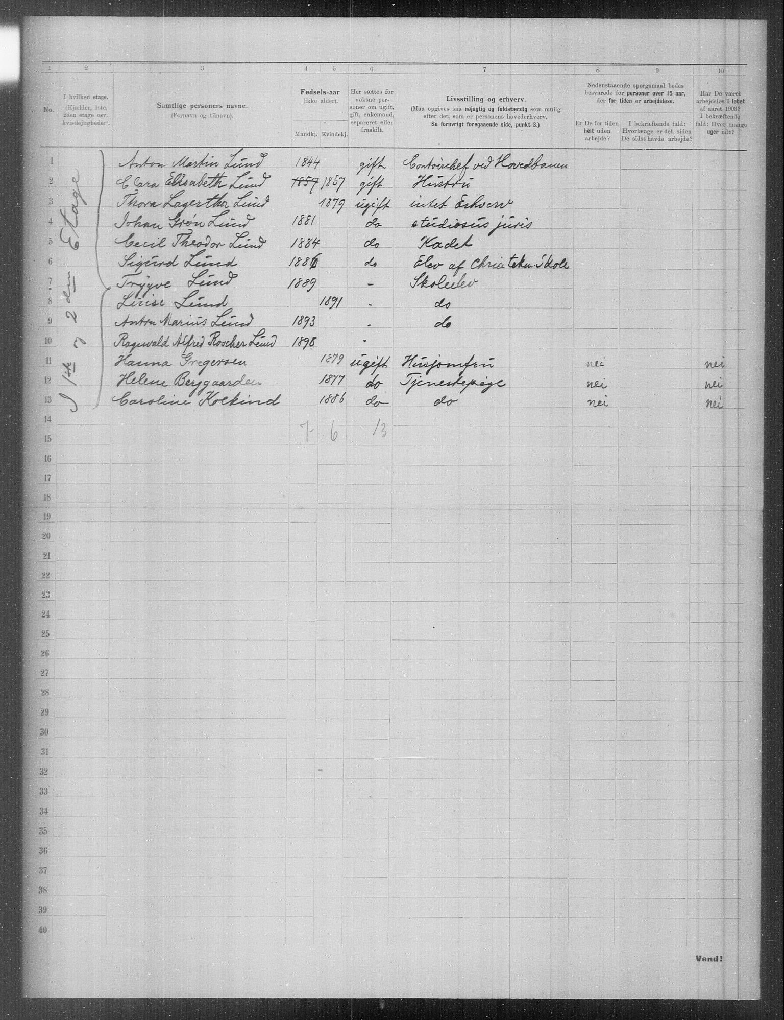 OBA, Municipal Census 1903 for Kristiania, 1903, p. 10373