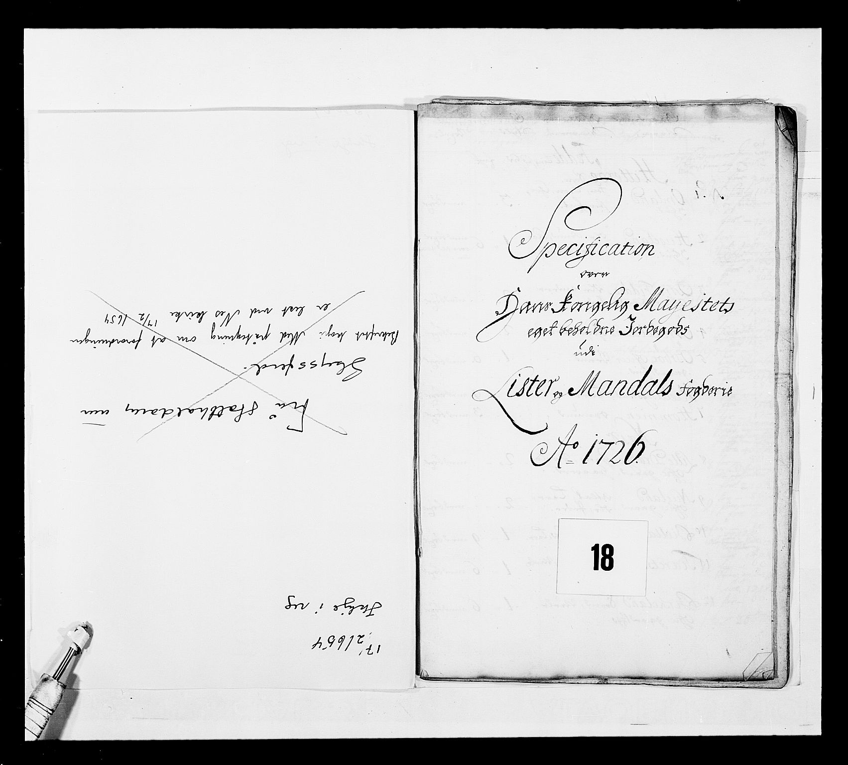 Stattholderembetet 1572-1771, RA/EA-2870/Ek/L0040/0001: Jordebøker o.a. 1720-1728 vedkommende krongodset: / Krongods i Kristiansand bispedømme, 1726-1727, p. 70