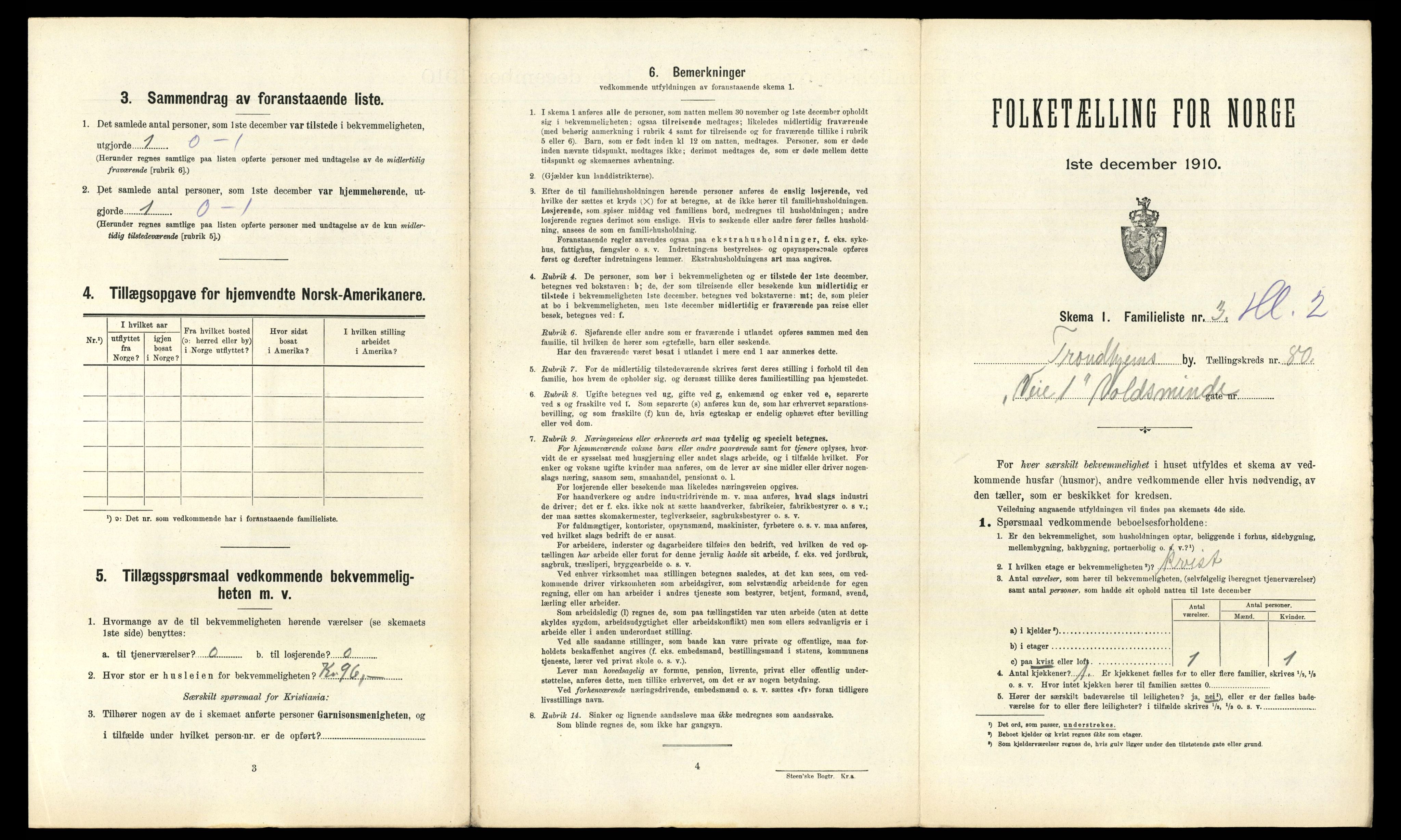 RA, 1910 census for Trondheim, 1910, p. 24165