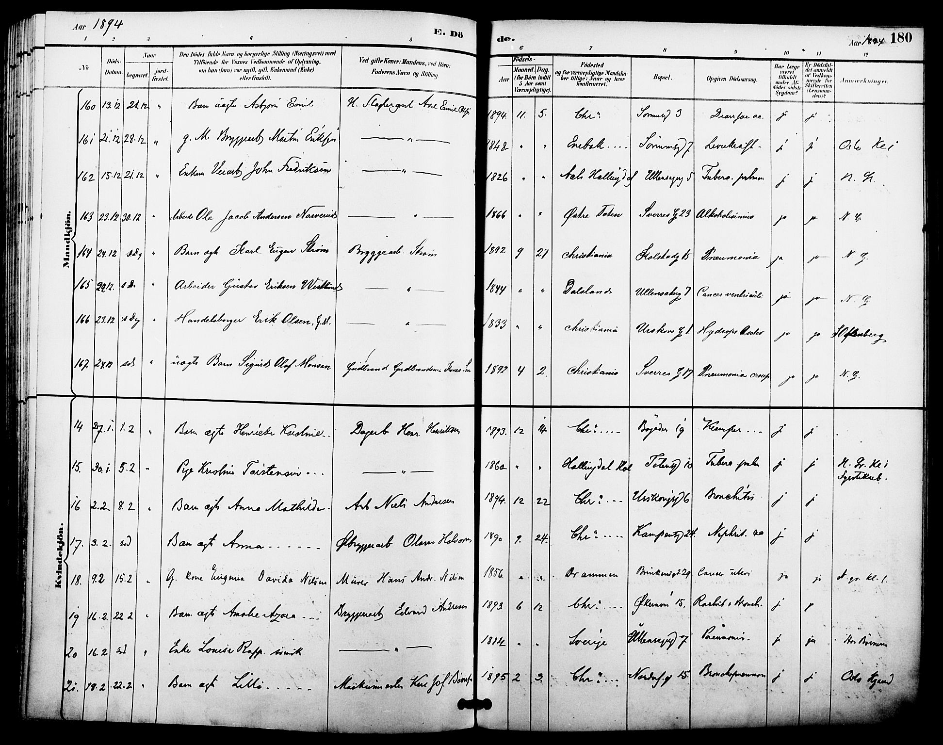 Kampen prestekontor Kirkebøker, AV/SAO-A-10853/F/Fa/L0008: Parish register (official) no. I 8, 1892-1902, p. 180