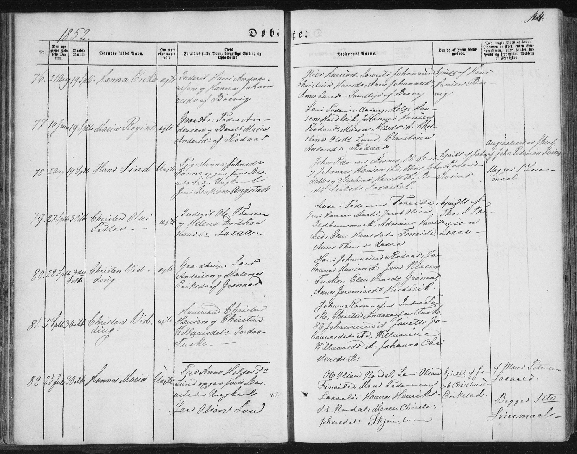Ministerialprotokoller, klokkerbøker og fødselsregistre - Nordland, SAT/A-1459/852/L0738: Parish register (official) no. 852A08, 1849-1865, p. 44