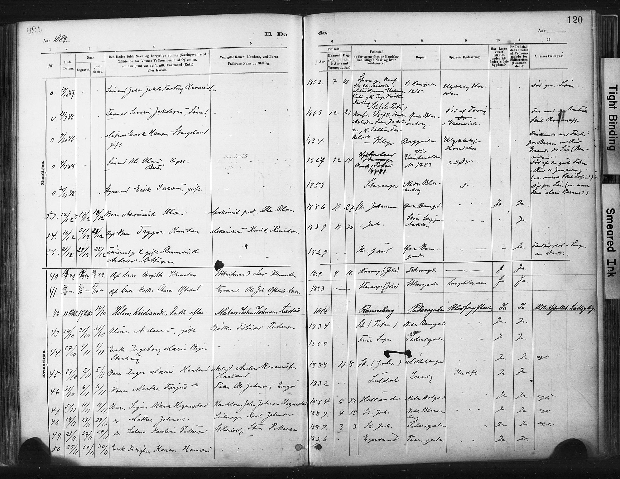 St. Johannes sokneprestkontor, AV/SAST-A-101814/001/30/30BA/L0003: Parish register (official) no. A 3, 1885-1910, p. 120