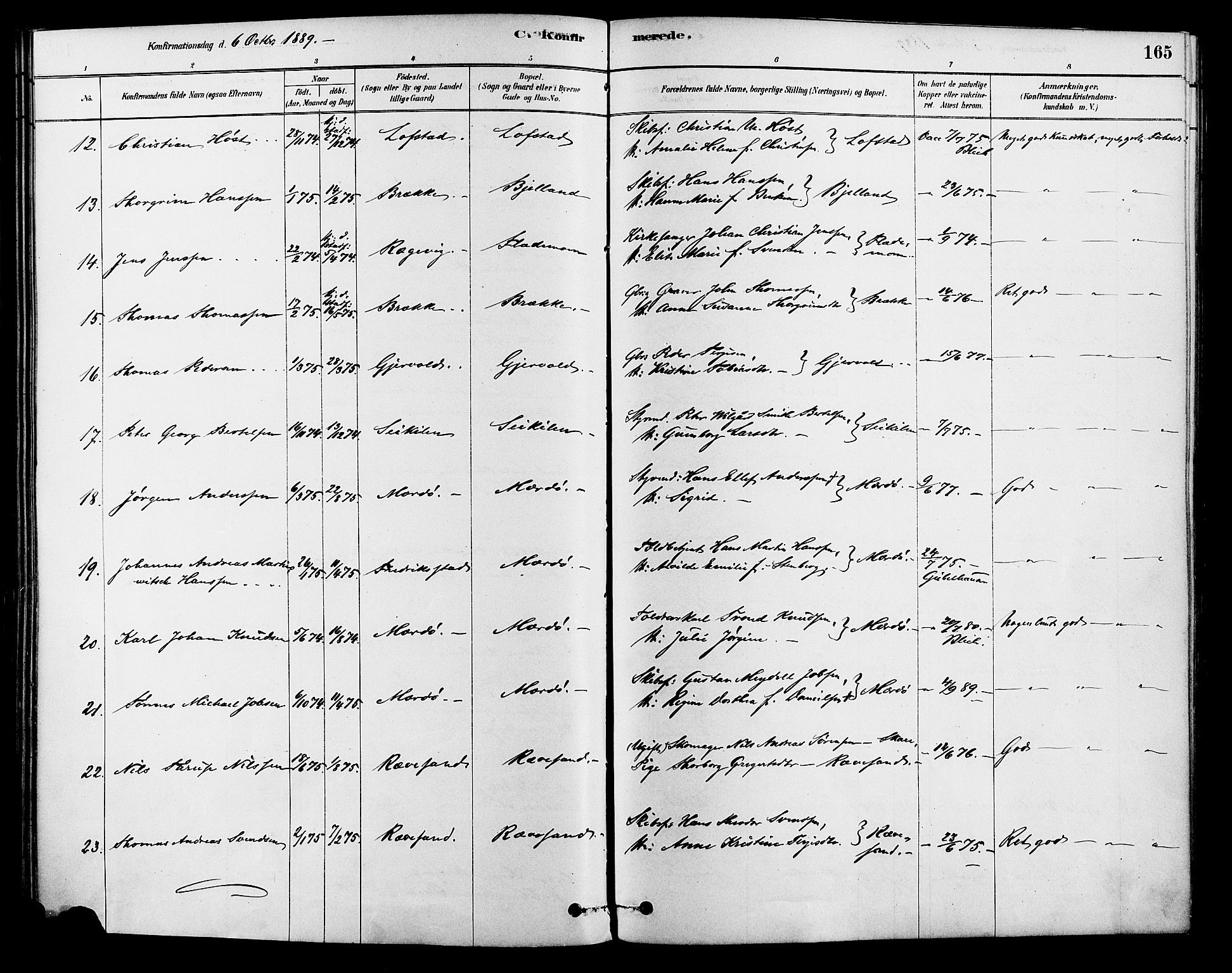 Tromøy sokneprestkontor, AV/SAK-1111-0041/F/Fa/L0009: Parish register (official) no. A 9, 1878-1896, p. 165