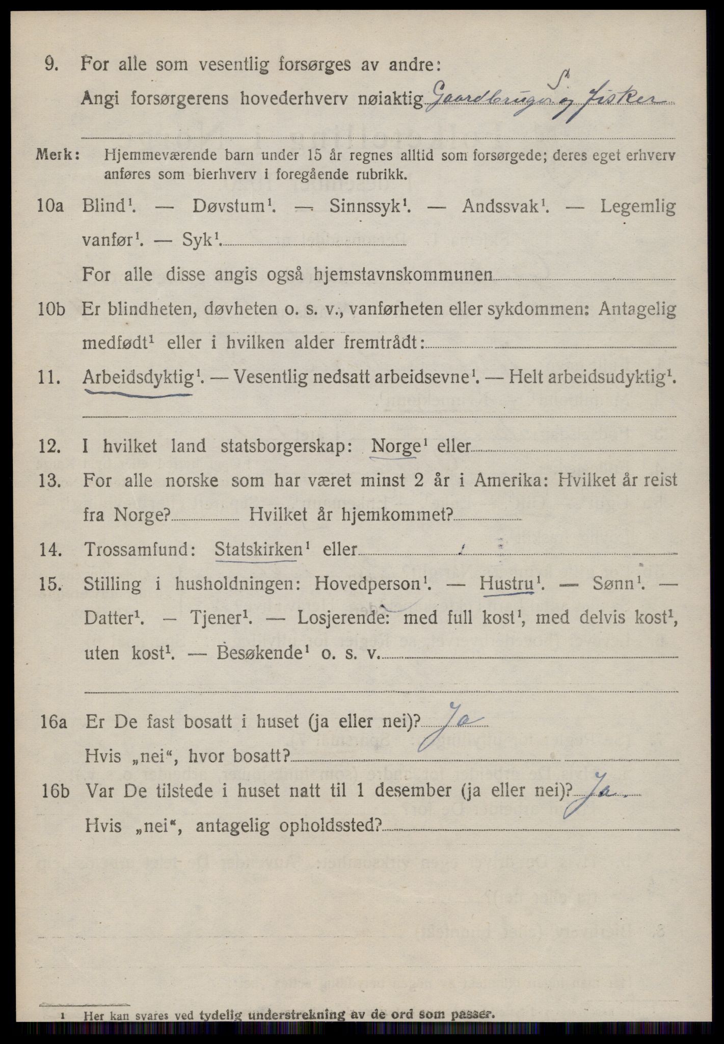 SAT, 1920 census for Giske, 1920, p. 3653