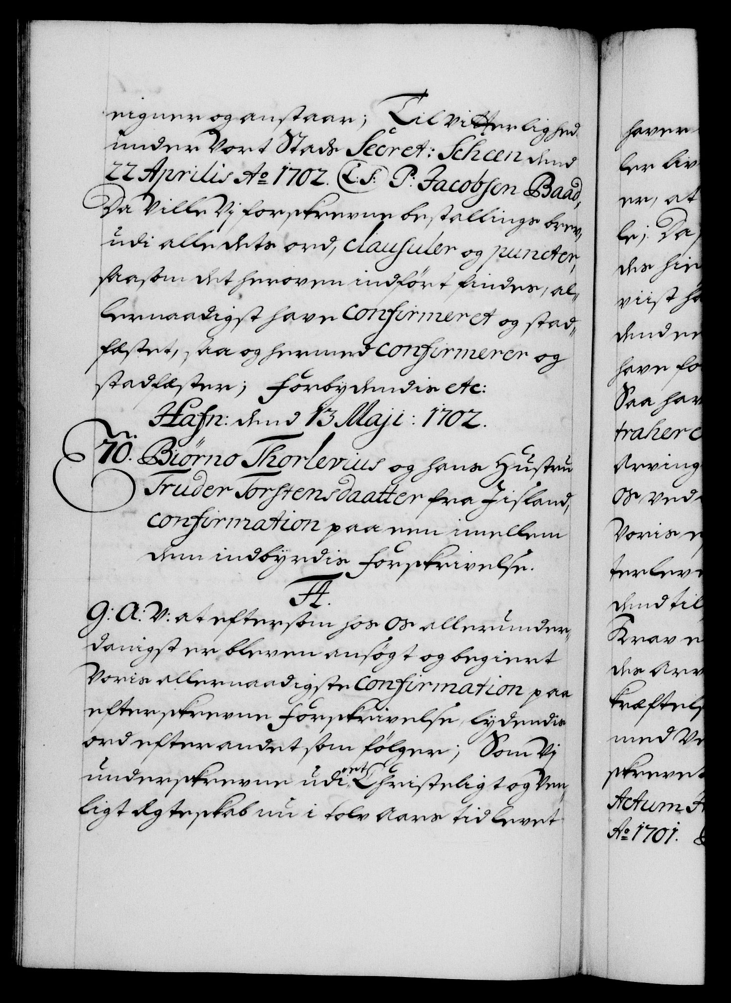 Danske Kanselli 1572-1799, AV/RA-EA-3023/F/Fc/Fca/Fcaa/L0018: Norske registre, 1699-1703, p. 340b