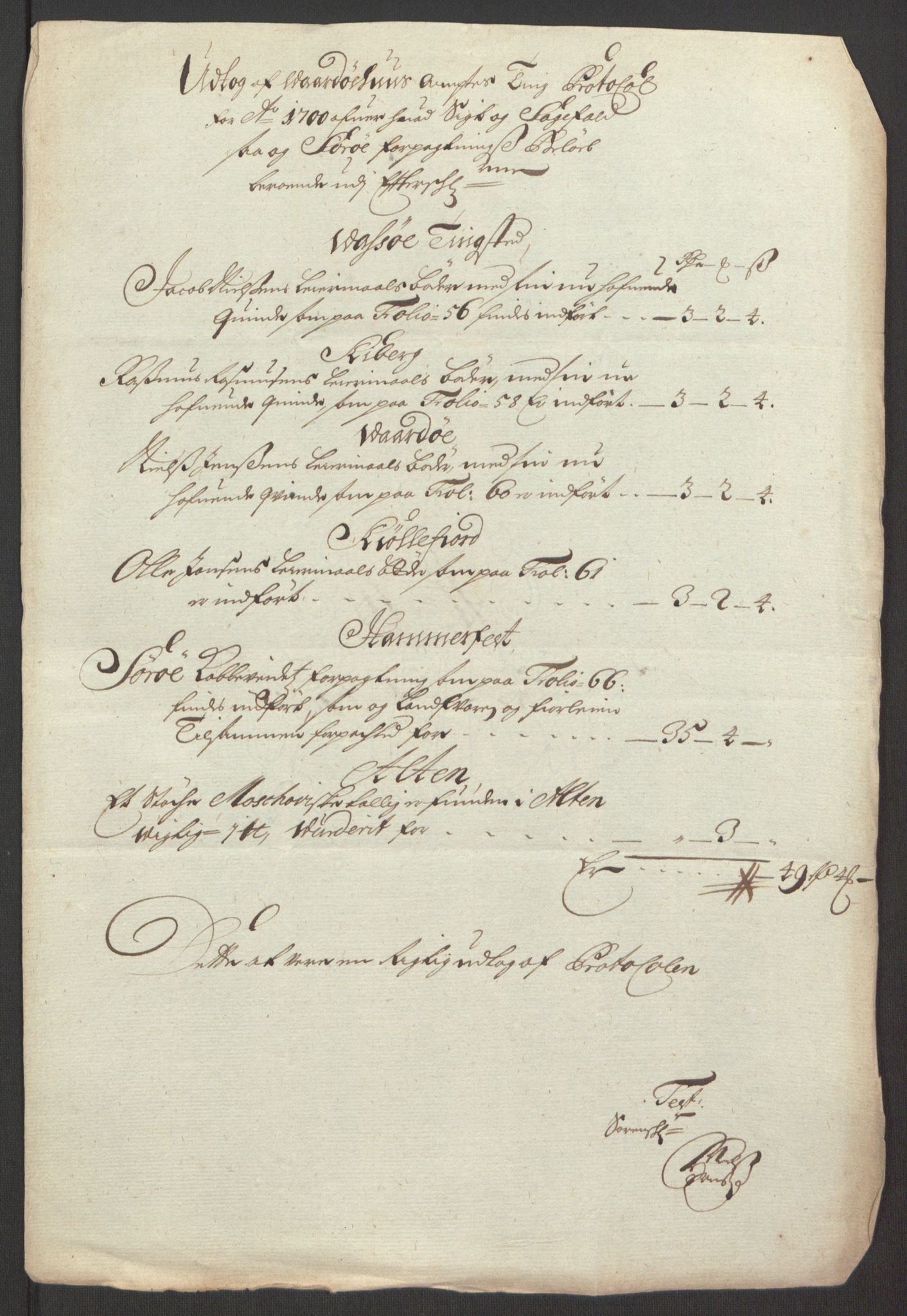 Rentekammeret inntil 1814, Reviderte regnskaper, Fogderegnskap, RA/EA-4092/R69/L4851: Fogderegnskap Finnmark/Vardøhus, 1691-1700, p. 477